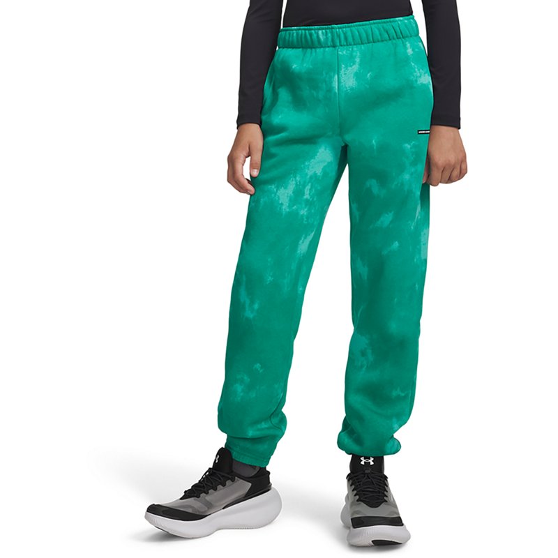 Under Armour Boys' Icon Fleece Washed Gym Pant, Medium, Geode Green/Black