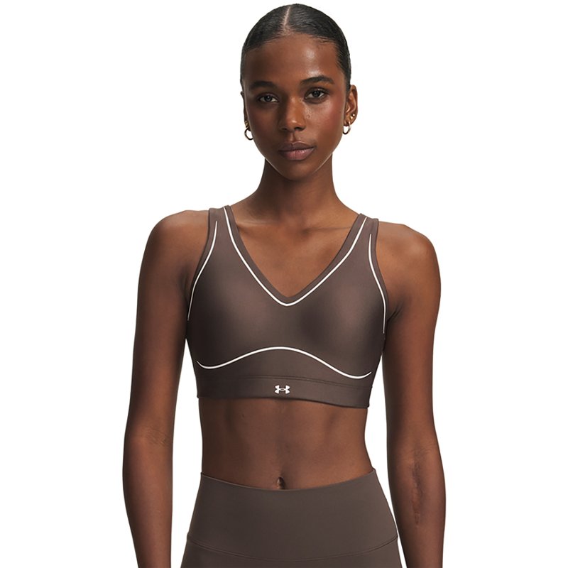 Under Armour Women's Infinity Mid Contour Sports Bra, XS (D-DD), Peppercorn/White