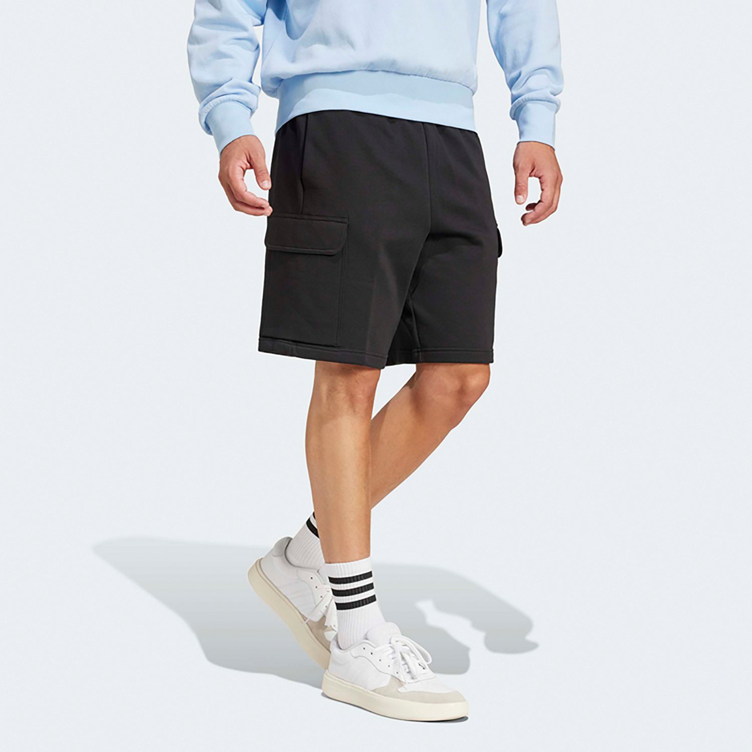 adidas Men’s Essentials Feel Cozy Fleece Cargo Shorts 10 in - view number 3