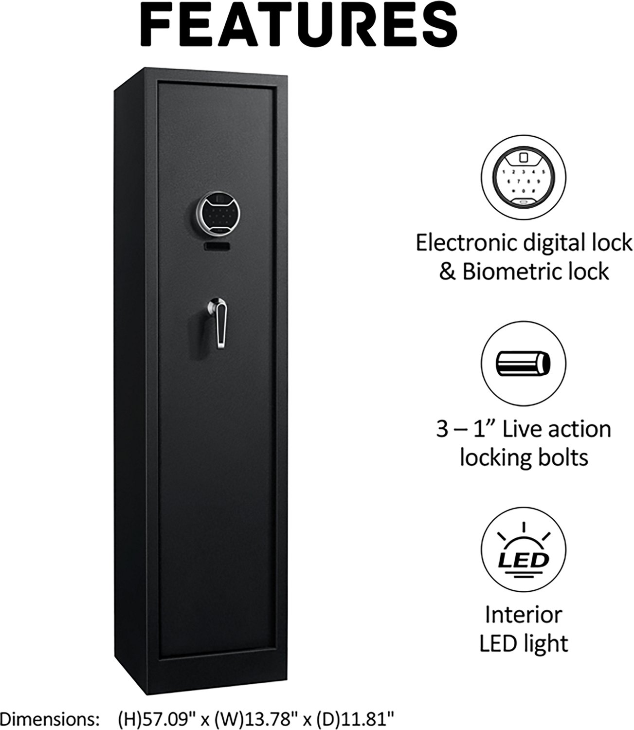 Fortress Non-Fire 5-Long Gun Safe with Electronic Lock - view number 4