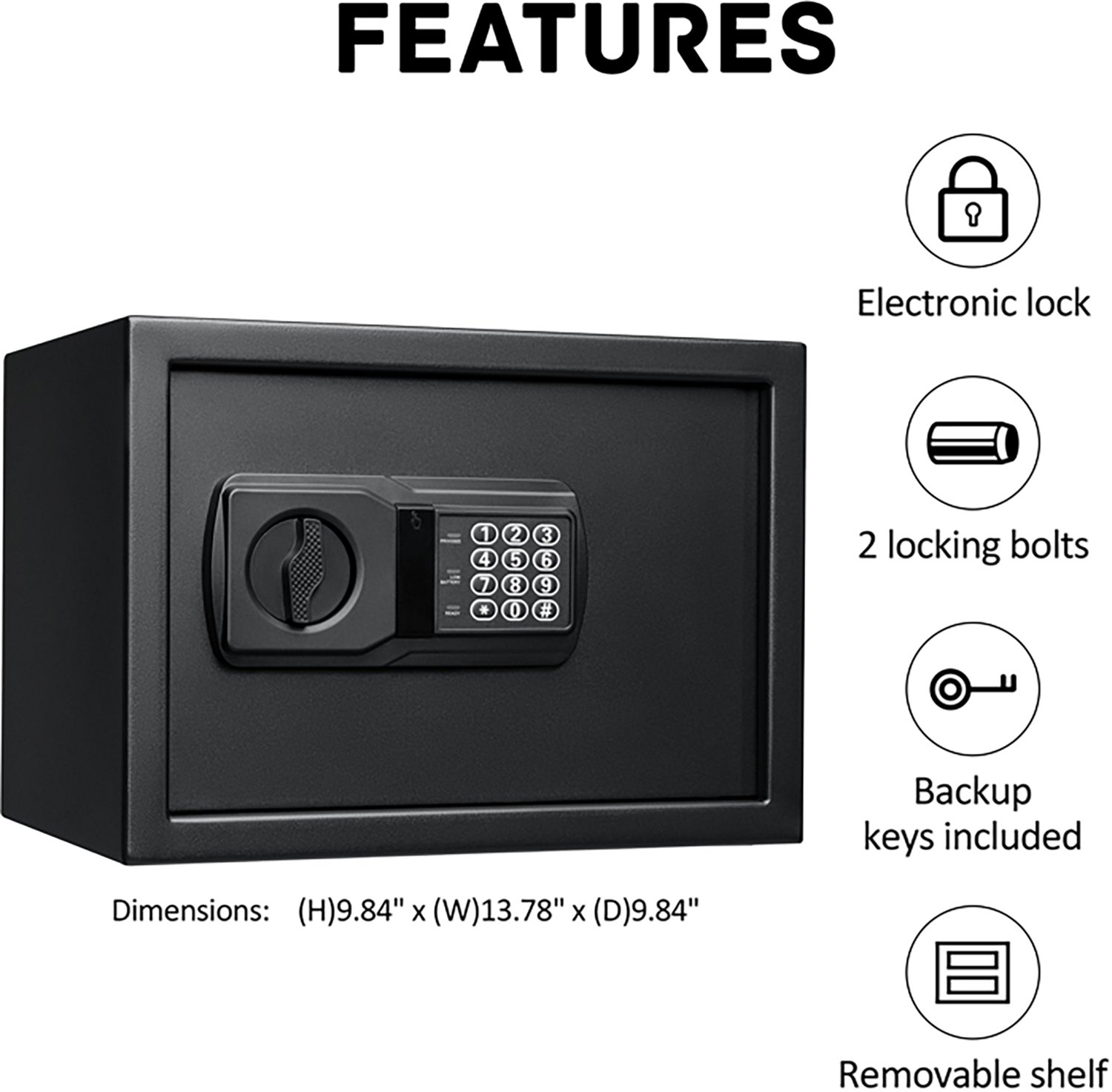 Fortress Medium Personal Safe with Electronic Lock