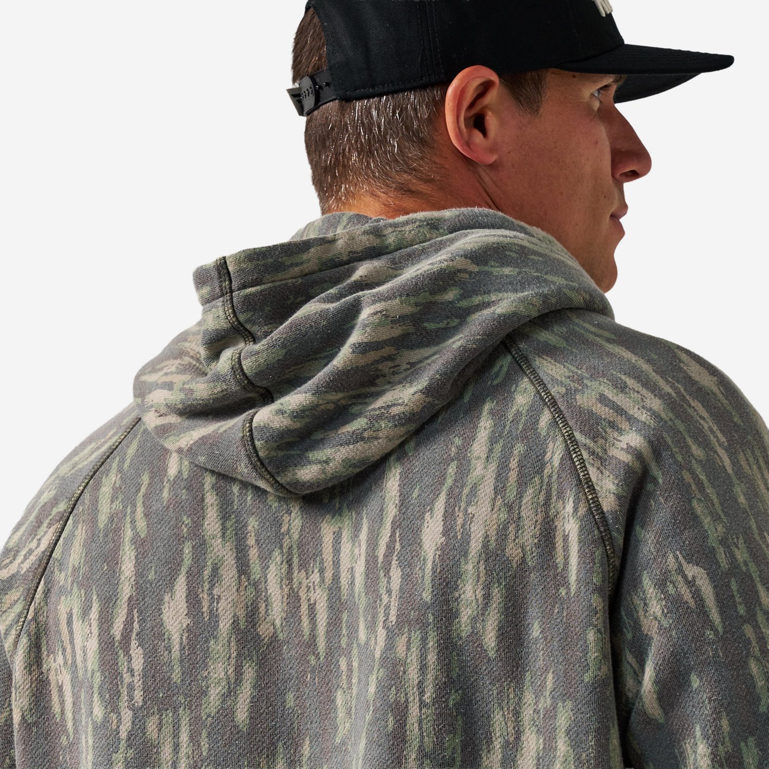 BURLEBO Men's Midland Camo Vintage Washed Fleece Hoodie - view number 5
