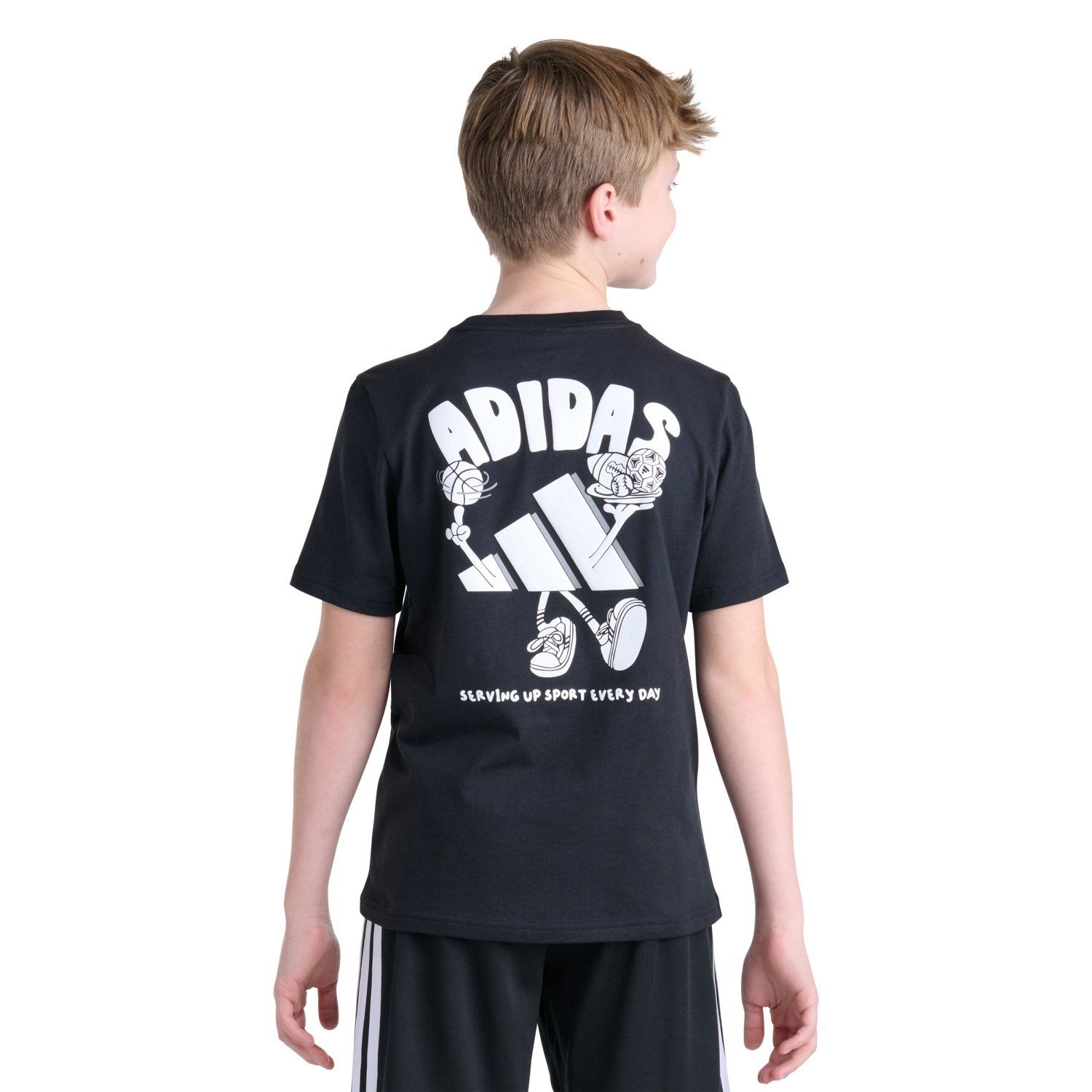 adidas Boys’ Serving Up Sport Graphic T‑Shirt