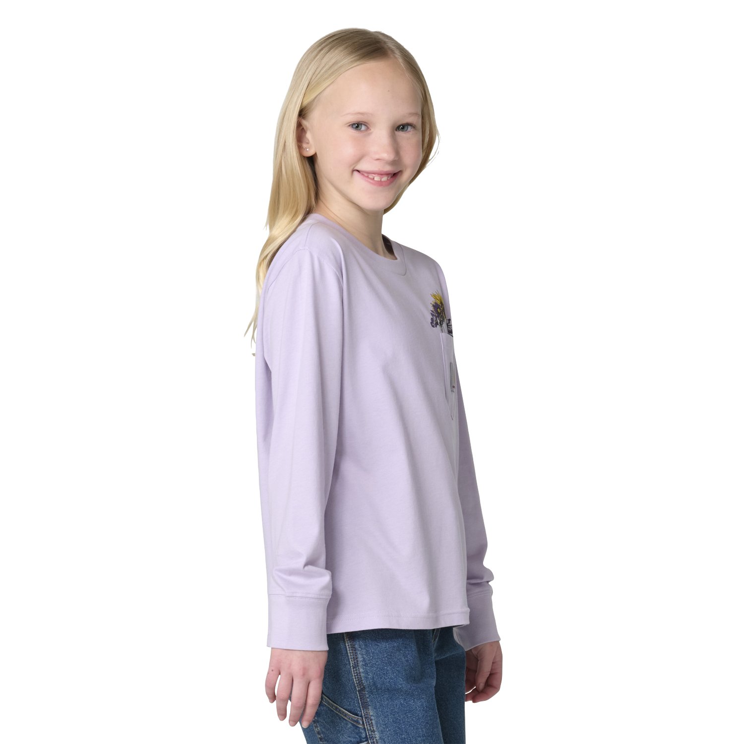 Carhartt Girls’ Long Sleeve Floral Pocket T-Shirt
