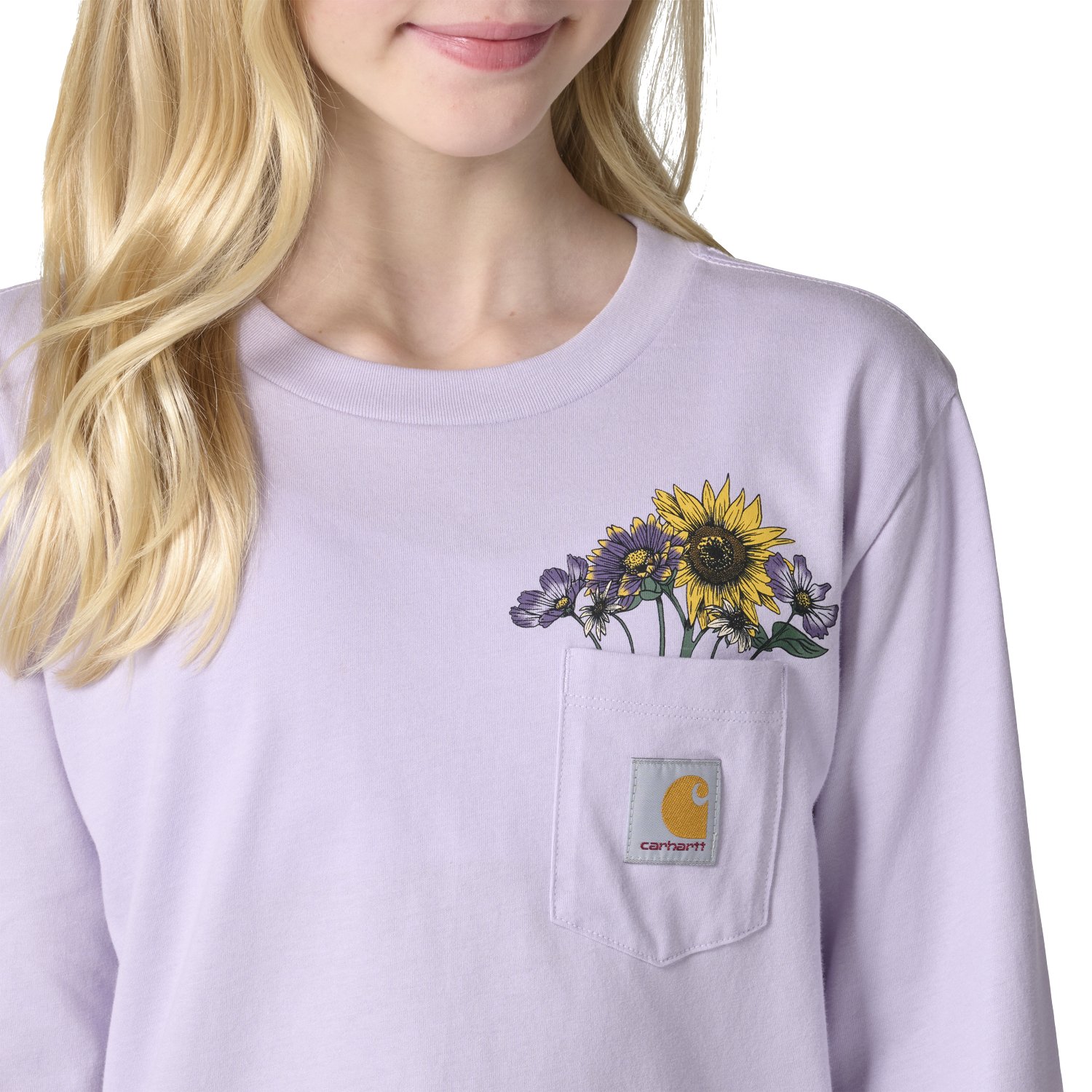 Carhartt Girls’ Long Sleeve Floral Pocket T-Shirt