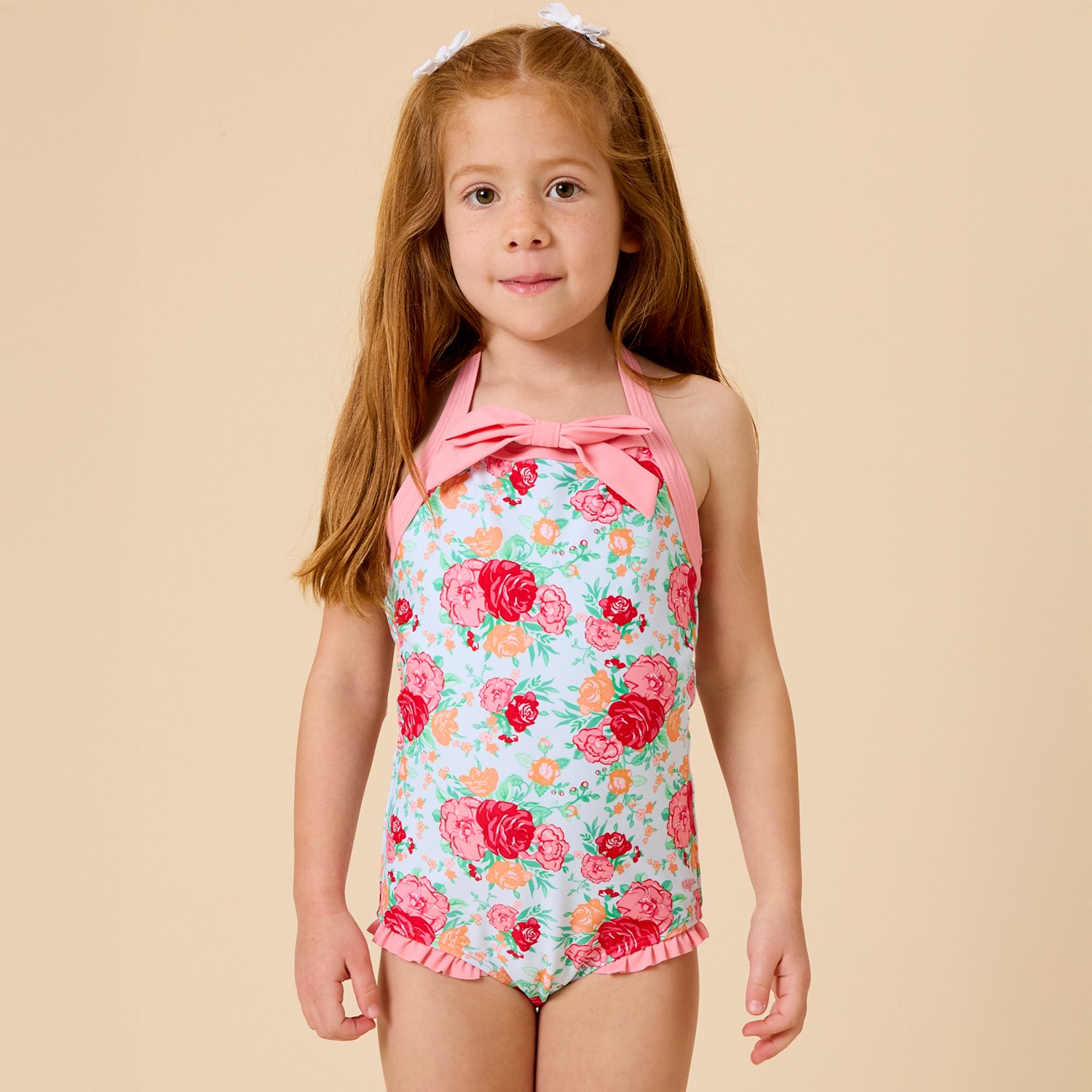RuffleButts Girls’ Halter One Piece Swimsuit