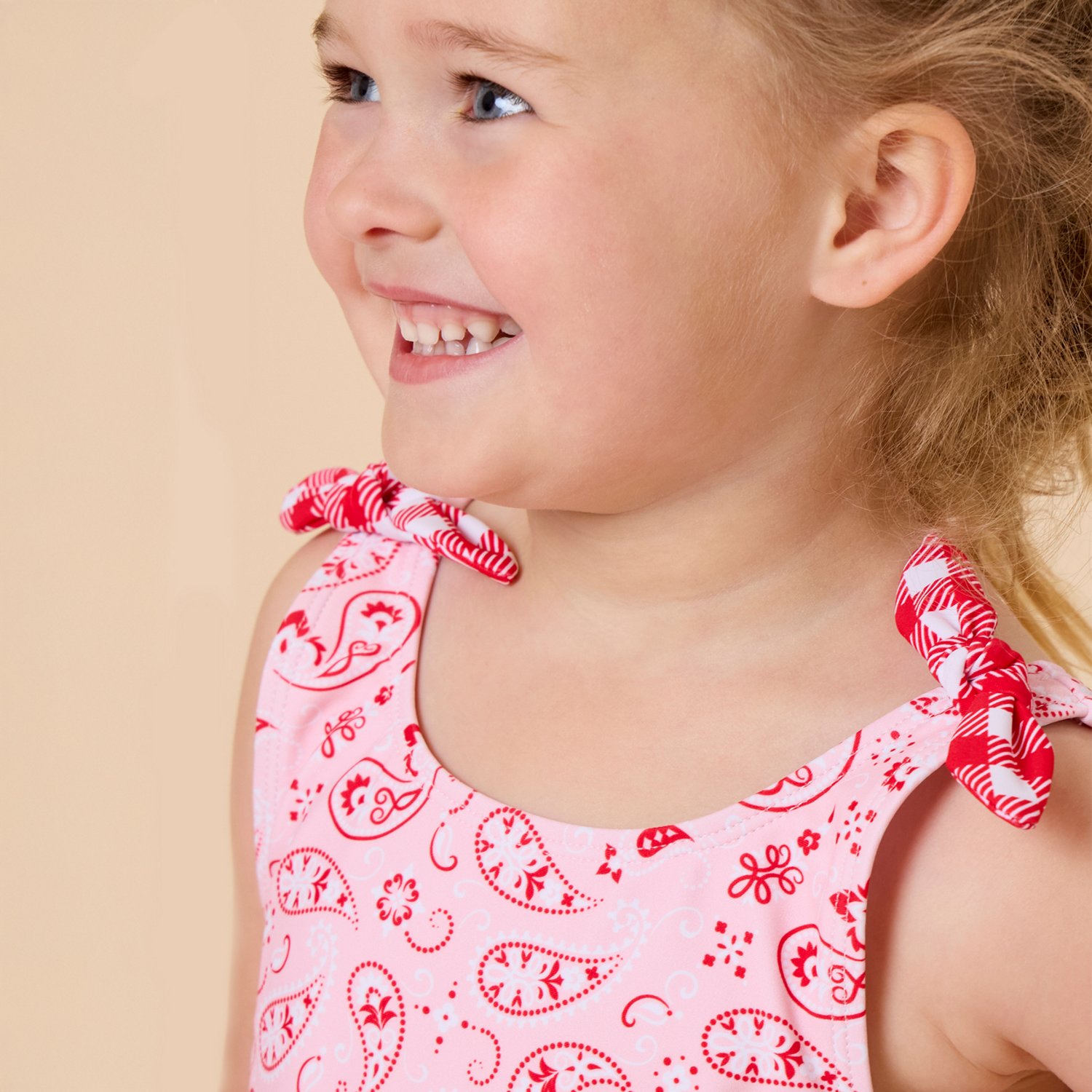RuffleButts Girls’ Tie Shoulder One Piece Swimsuit
