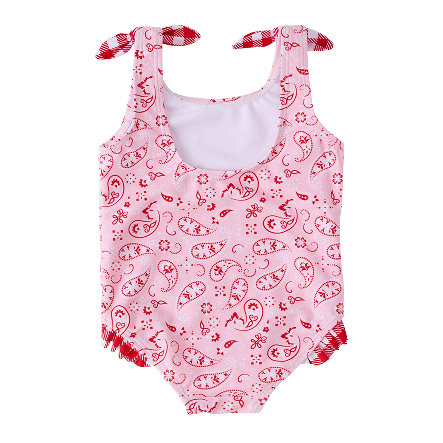 RuffleButts Girls’ Tie Shoulder One Piece Swimsuit