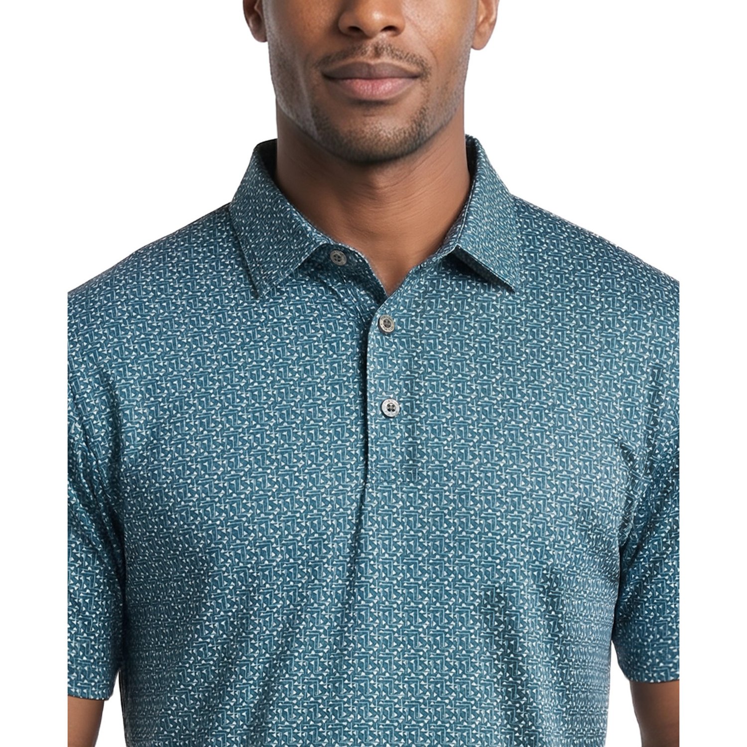 PGA Tour Men's Short Sleeve Golf Flag Geo Essential Printed Polo - view number 3