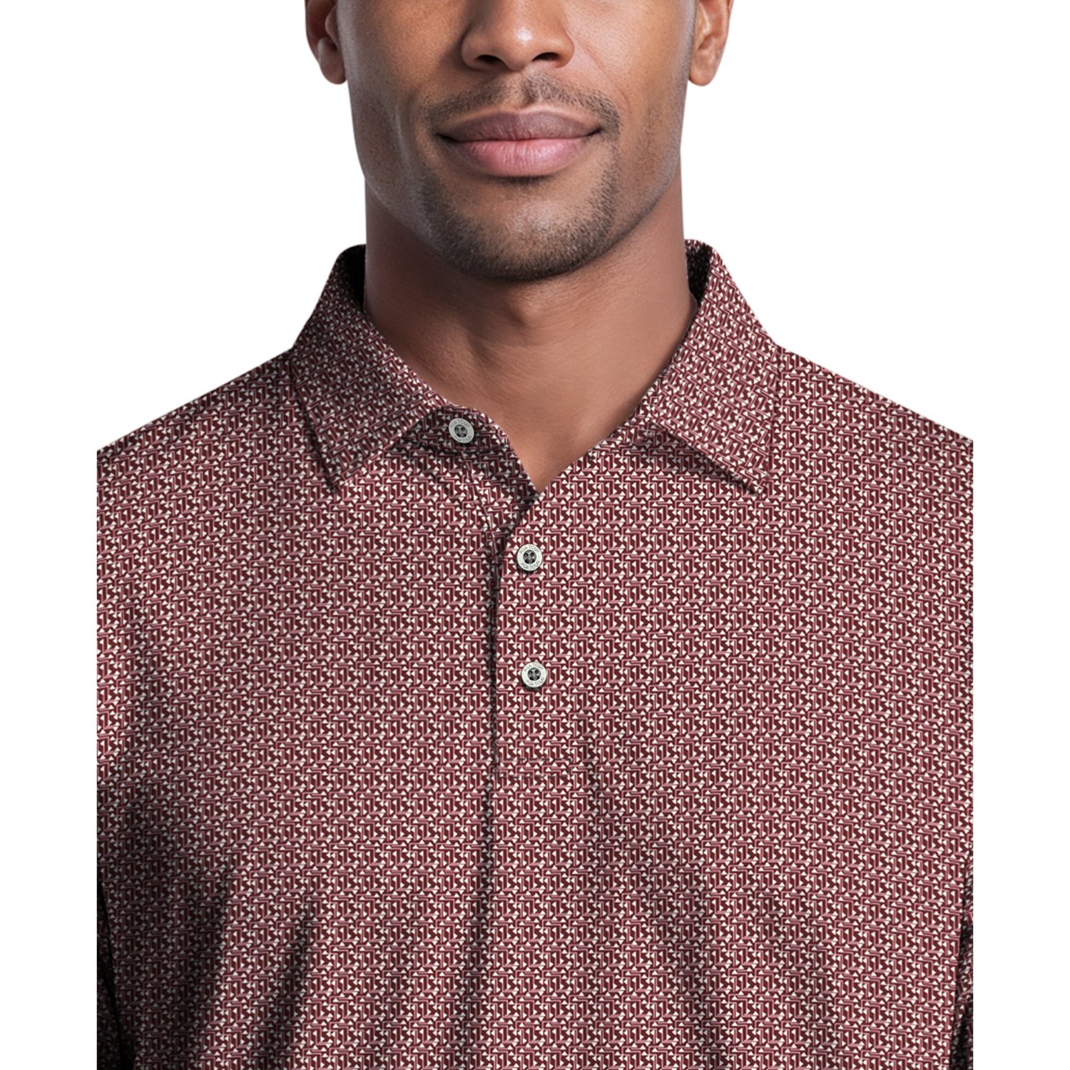 PGA Tour Men's Short Sleeve Golf Flag Geo Essential Printed Polo - view number 3