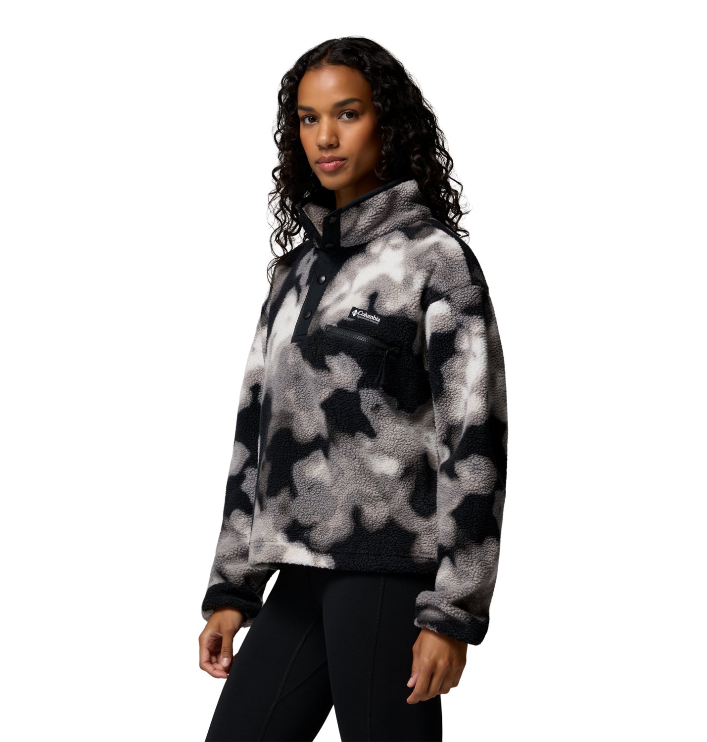 Columbia Sportswear Women's Helvetia II Printed Cropped 1/2 Snap Fleece Pullover                                                 - view number 3