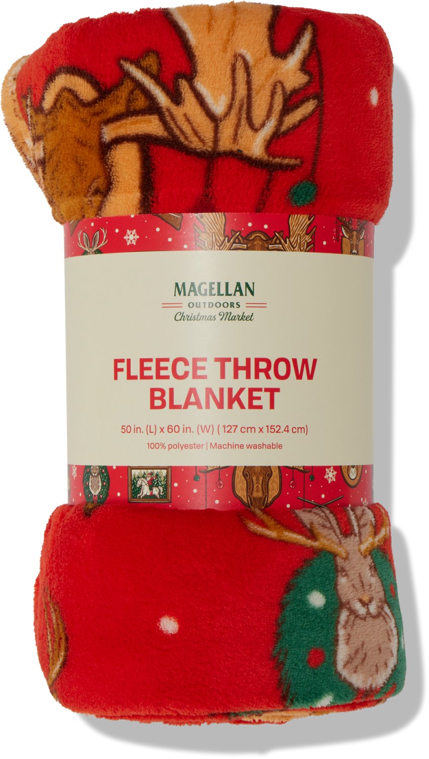 Magellan Outdoors Holiday Market 50 in x 60 in Fleece Throw Blanket