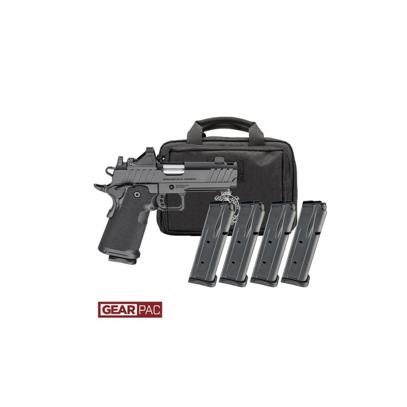 Springfield Armory 1911 DS Prodigy 9mm 4.25" Bbl Black Handgun w/ Viridian RFX11 Optic, Pistol Bag, 4x10rd Mags PH9117AOSLC-COMP-PAC