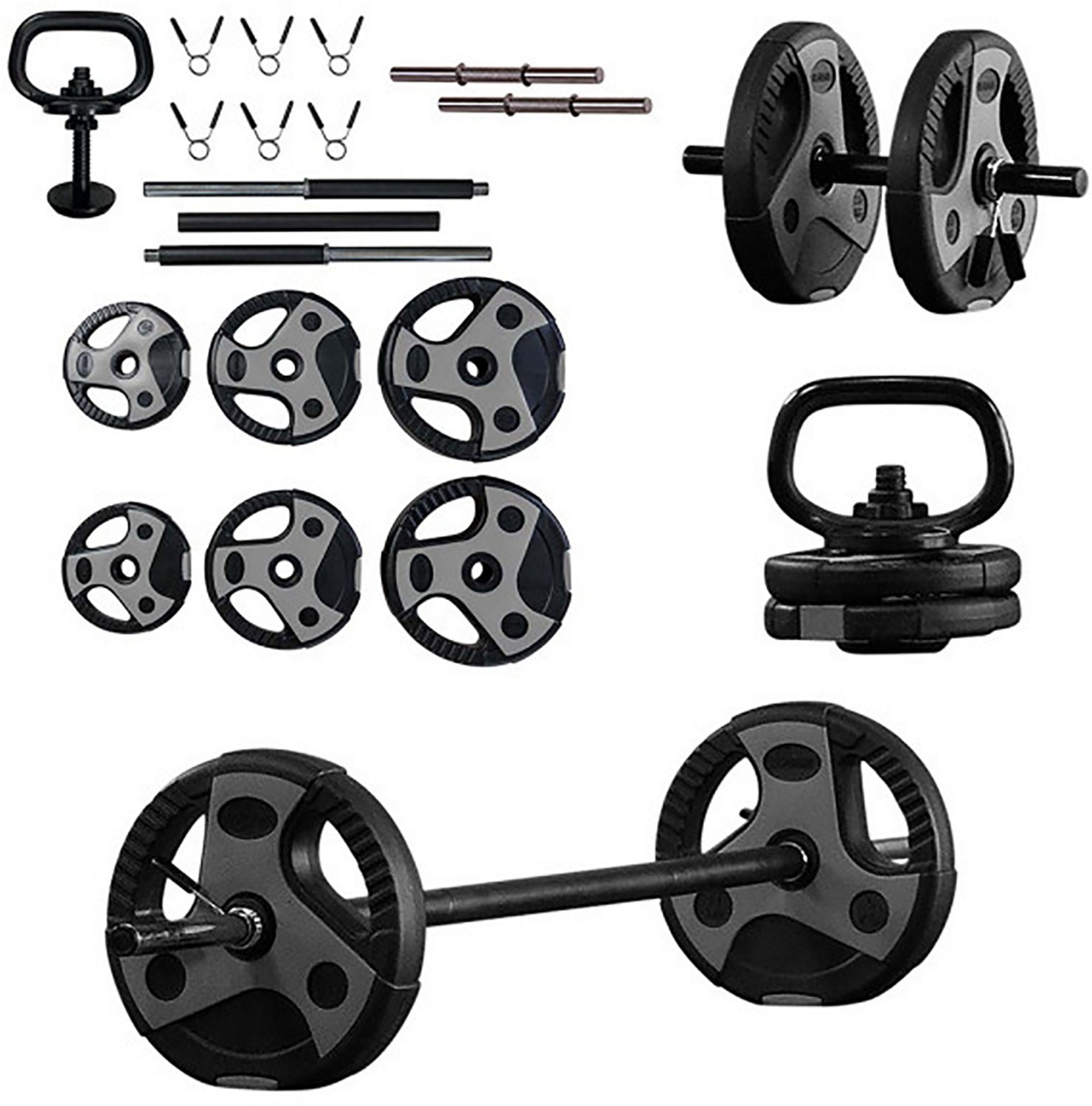 US Weight Adjustable 43 lb Weight Set With 55" Barbell