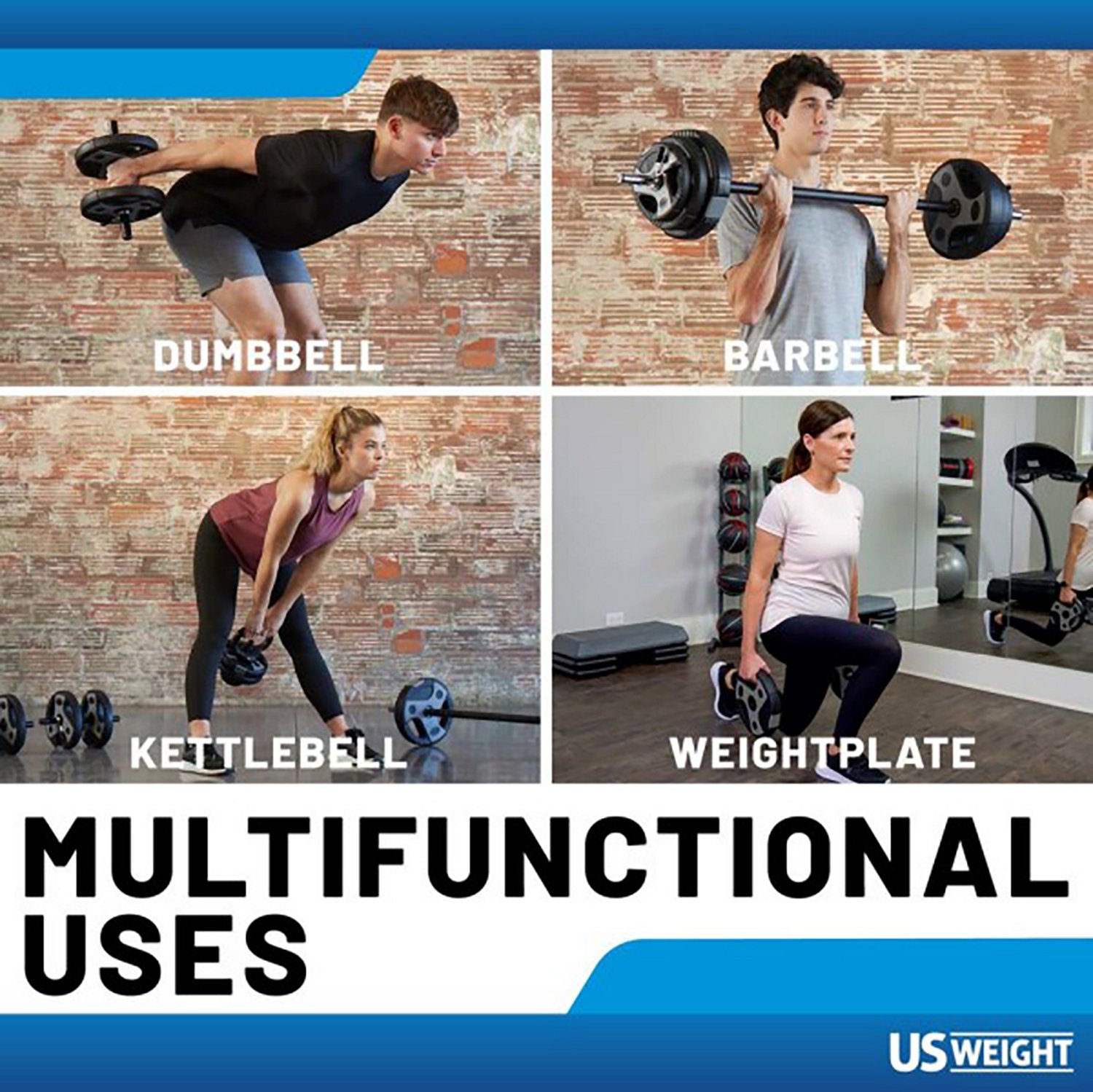 US Weight Adjustable 43 lb Weight Set With 55" Barbell