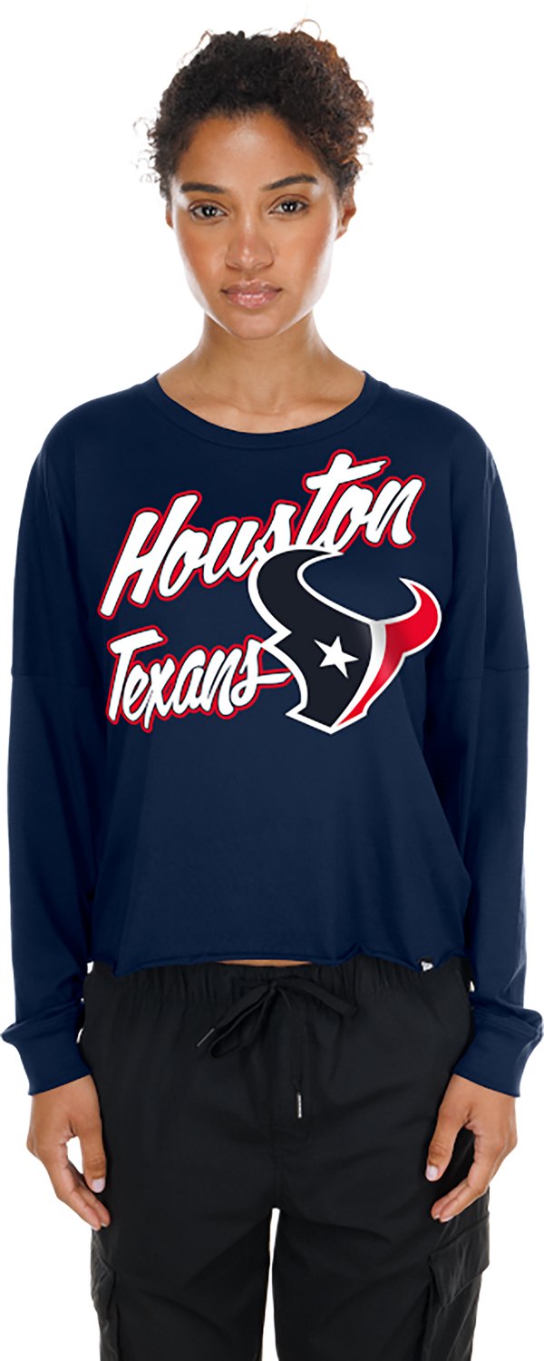 New Era Women's Houston Texans Fan Collection Long Sleeve Graphic T-shirt