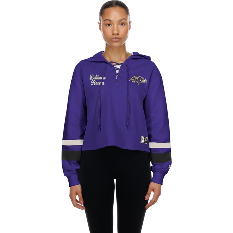 New Era Women's Baltimore Ravens Tie Front Hoodie