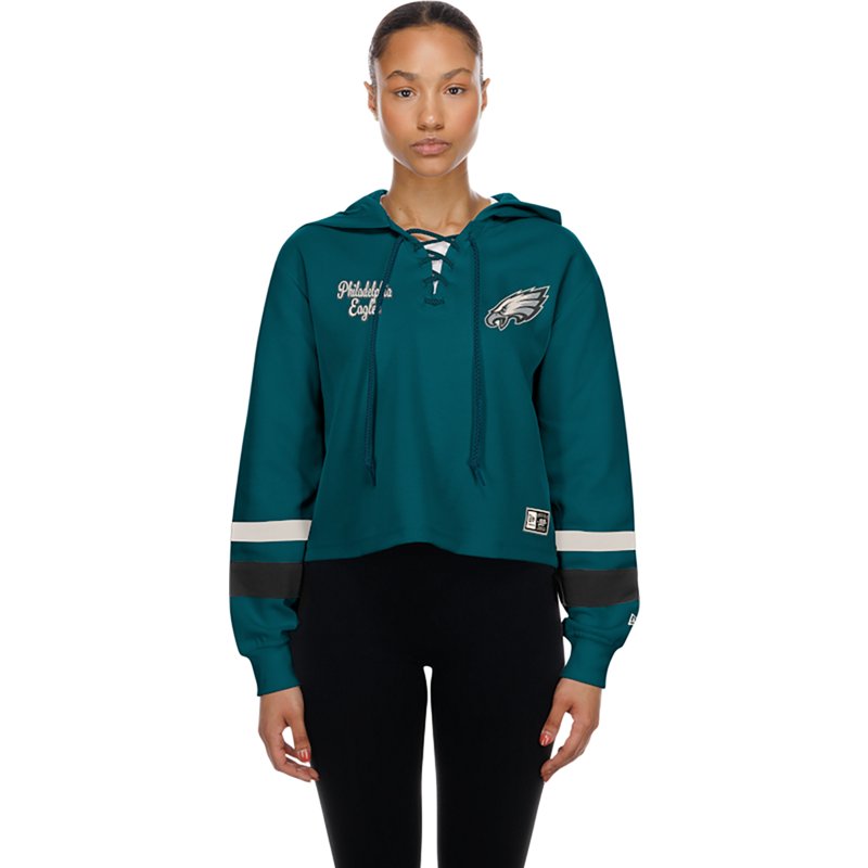 New Era Women's Philadelphia Eagles Tie Front Hoodie