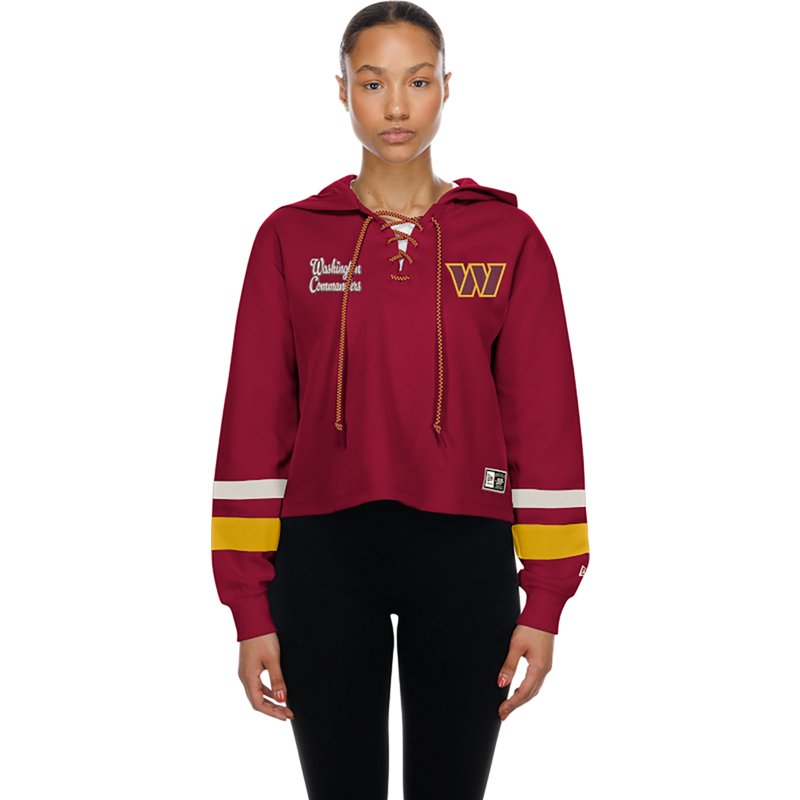 New Era Women's Washington Commanders Tie Front Hoodie