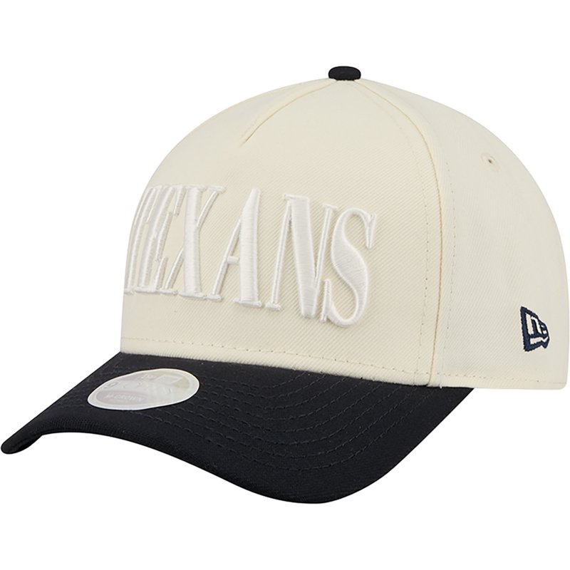 Women's New Era Cream/Navy Houston Texans Tonal A-Frame 9FORTY Adjustable Hat