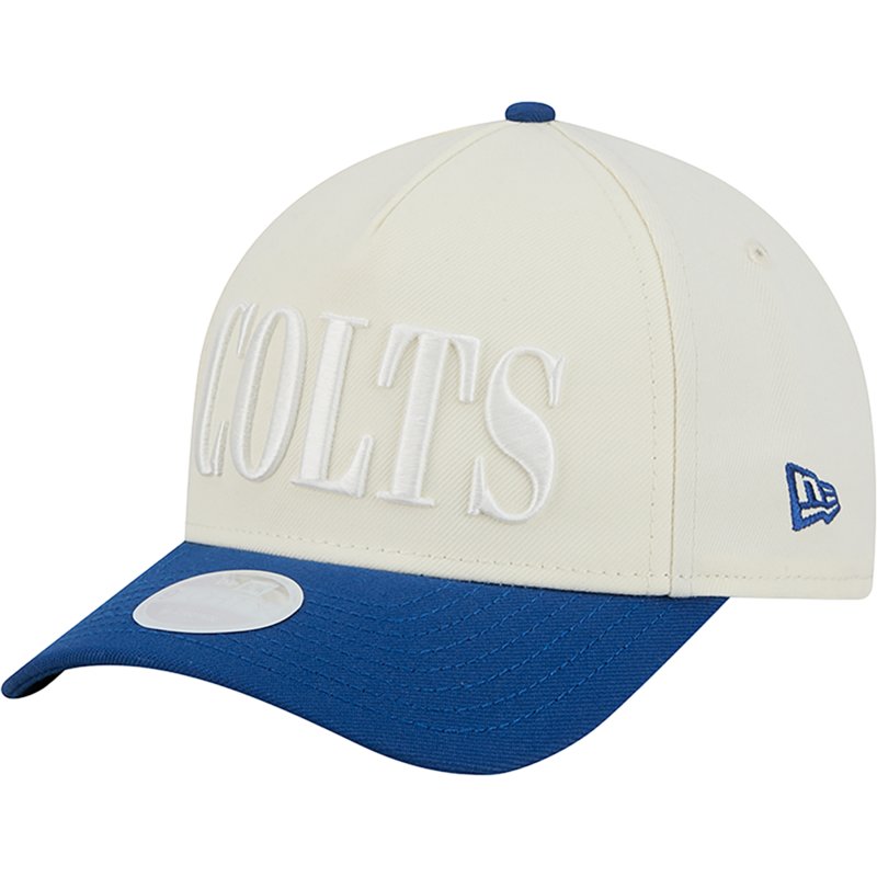 Women's New Era Cream/Royal Indianapolis Colts Tonal A-Frame 9FORTY Adjustable Hat