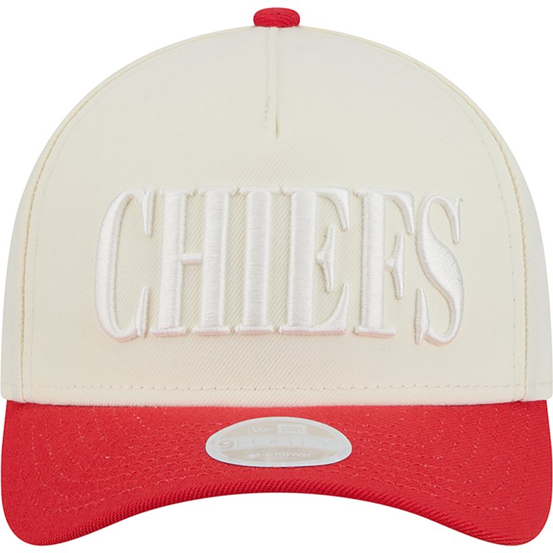 New Era Women's Cream/Red Kansas City Chiefs Tonal A-Frame 9FORTY Adjustable Hat - Cream, Red