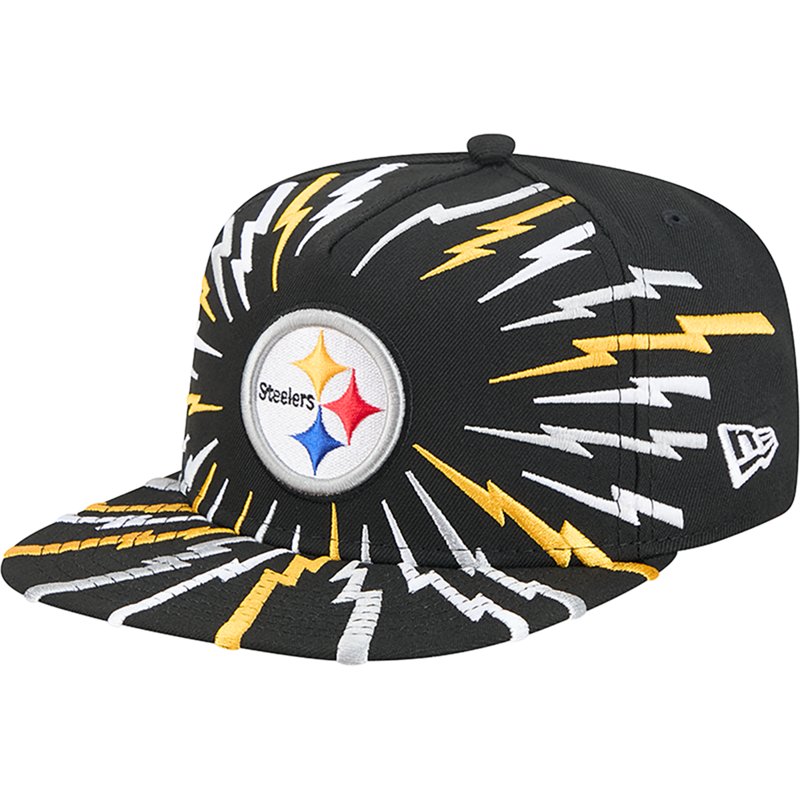 New Era Men's Pittsburgh Steelers Bolt A-Frame 9FIFTY Snapback Hat - Black