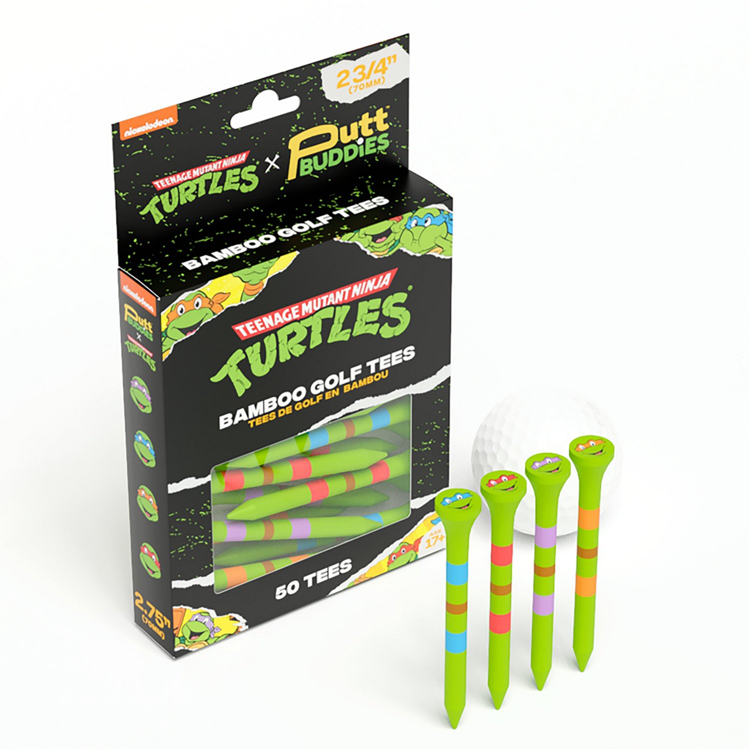 Puttbuddies Teenage Mutant Ninja Turtles Golf Tees 50-Pack