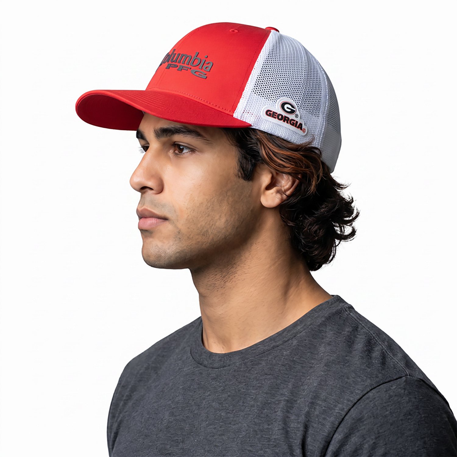 Columbia Sportswear Men's University of Georgia Collegiate PFG Mesh Ball Cap - view number 3