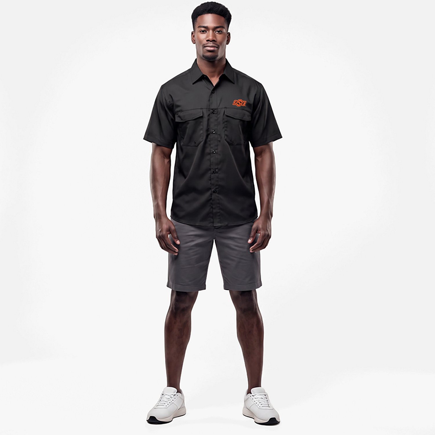 Antigua Men’s Oklahoma State University Game Day Woven Fishing Shirt