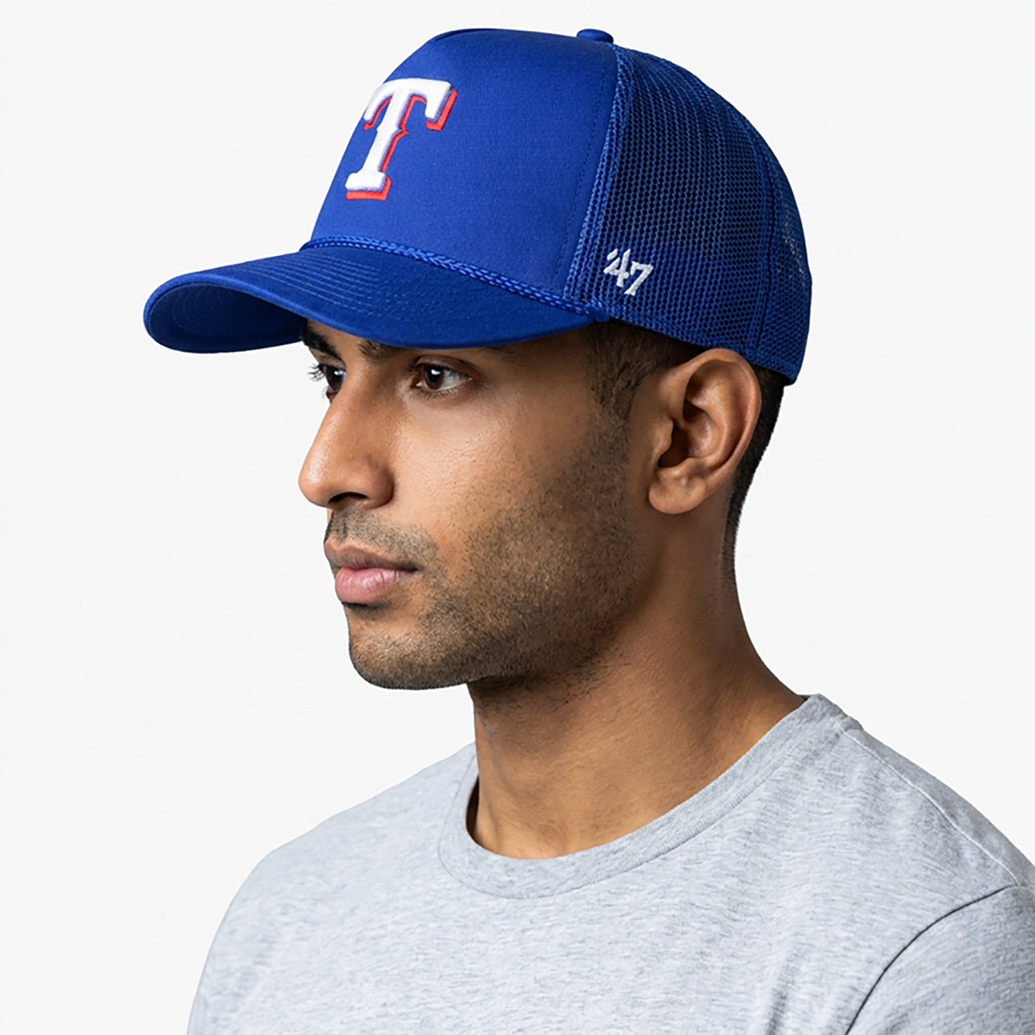 '47 Men's Texas Rangers Foam Front Mesh Trucker Cap