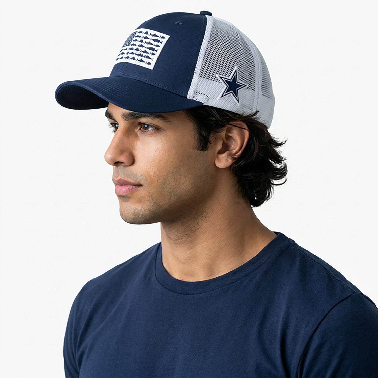 Columbia Sportswear Dallas Cowboys PFG Mesh Fish Flag Ball Cap