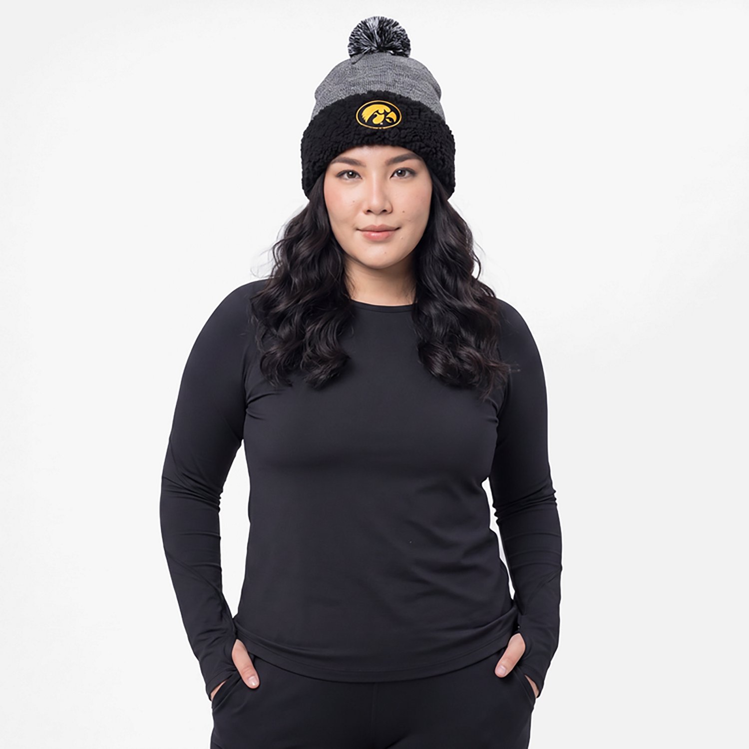 Top of the World Iowa Hawkeyes Snug Cuffed Knit Hat with Pom