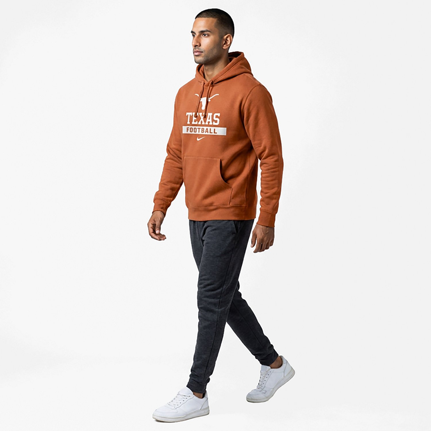 Nike Texas Longhorns Football Stack Club Fleece Pullover Hoodie
