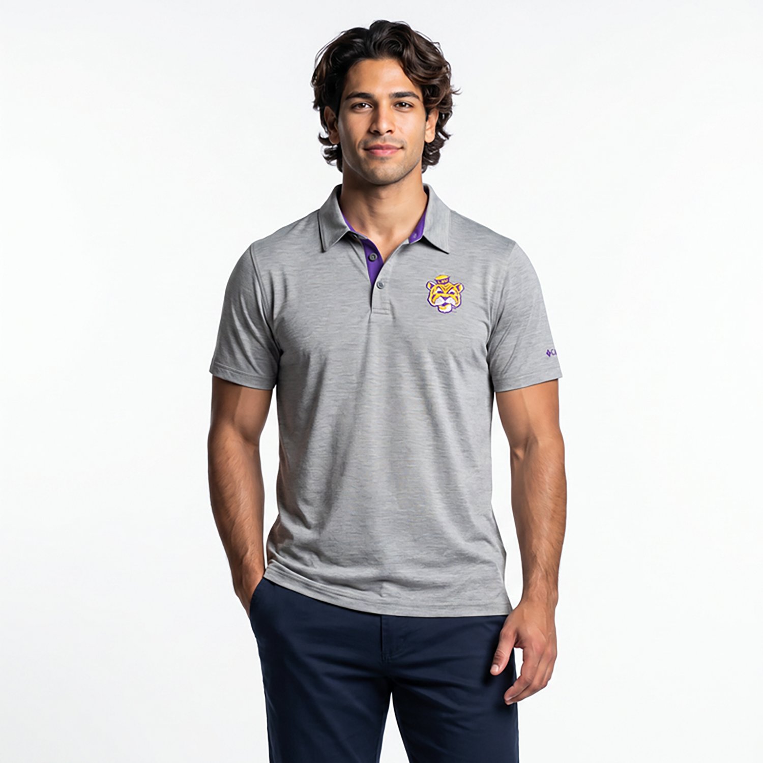 Columbia Sportswear Men's LSU CLG Vault Tech Trail Polo Shirt
