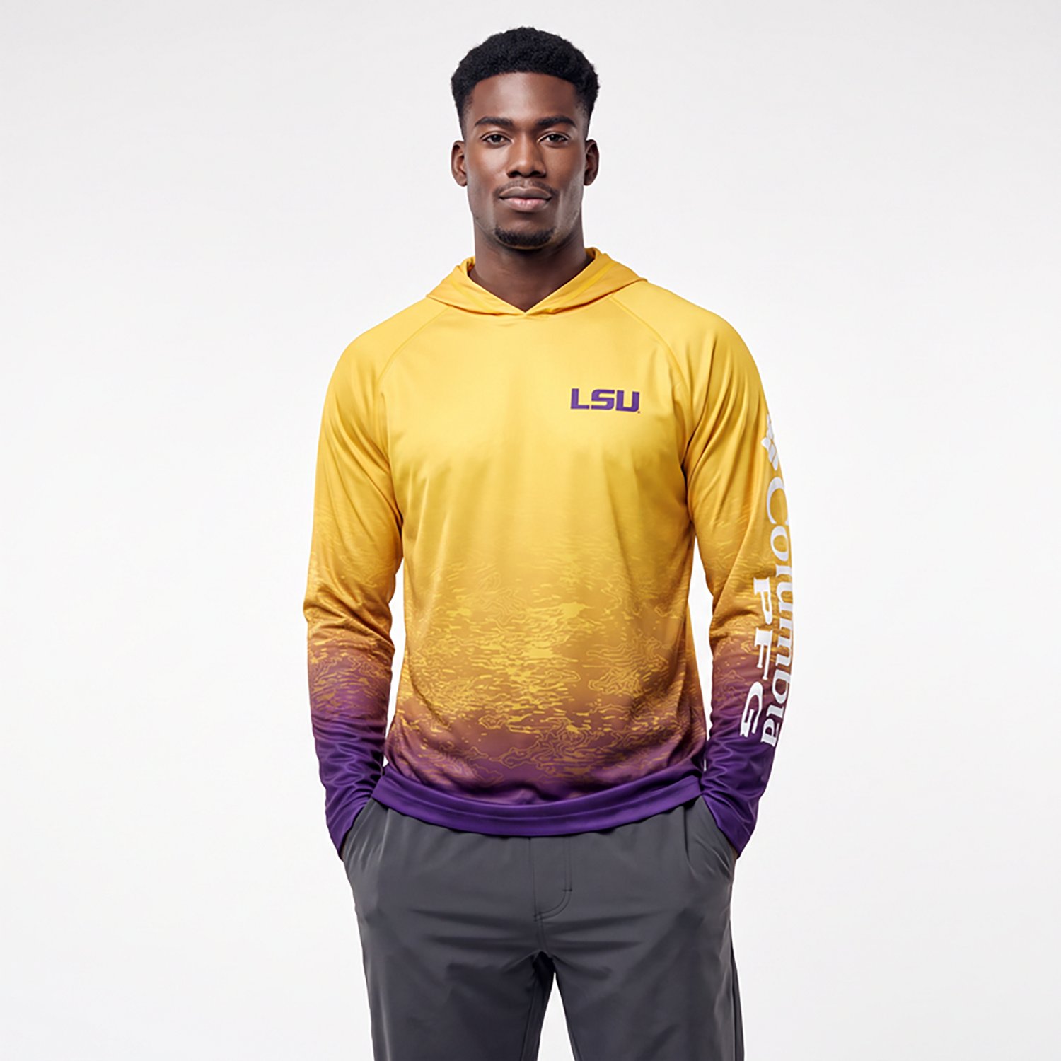 Columbia Sportswear Men's LSU Tigers Collegiate PFG Super Terminal Tackle Hoodie