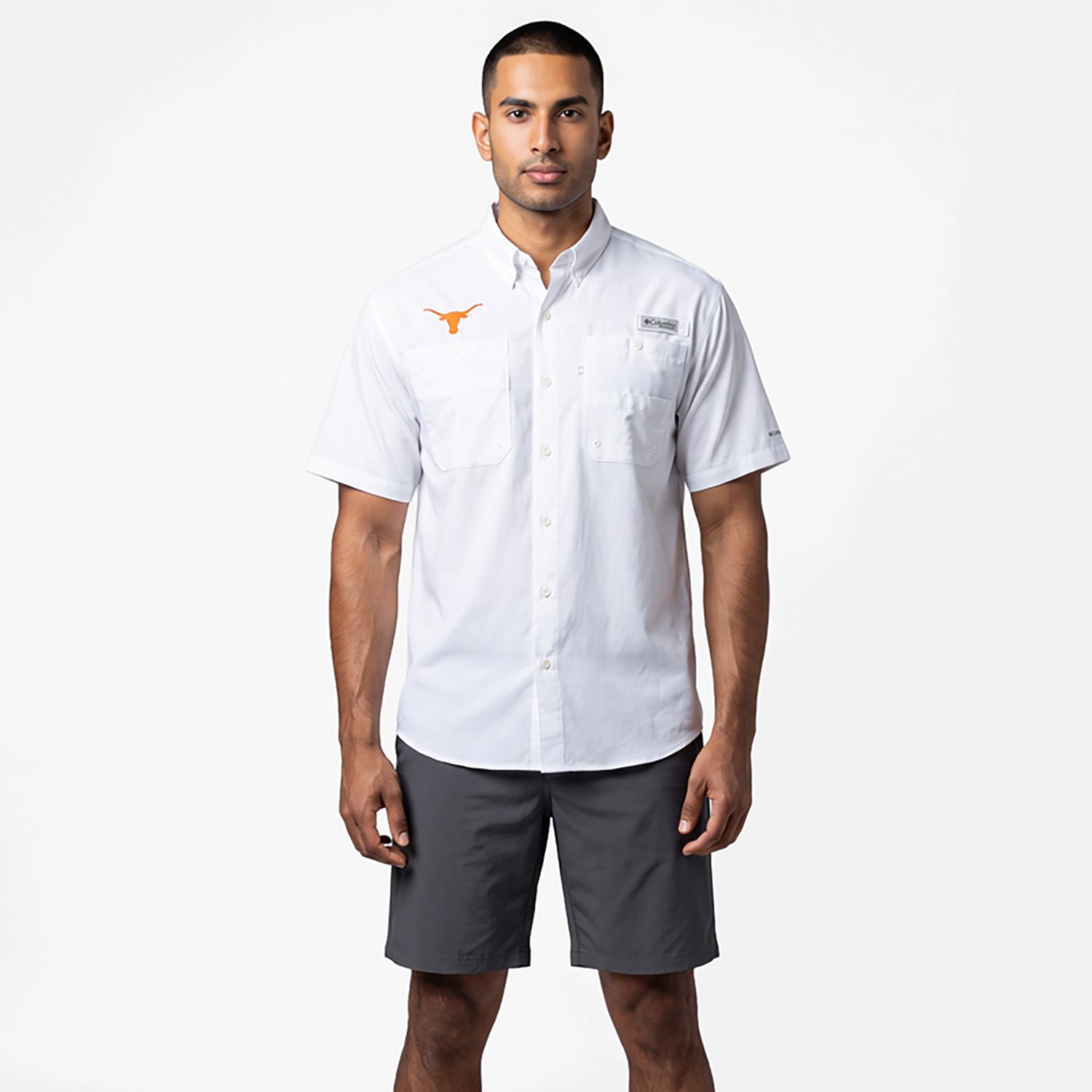 Columbia Sportswear Men's University of Texas CLG Tamiami Colorblock Button-Up Shirt - view number 2