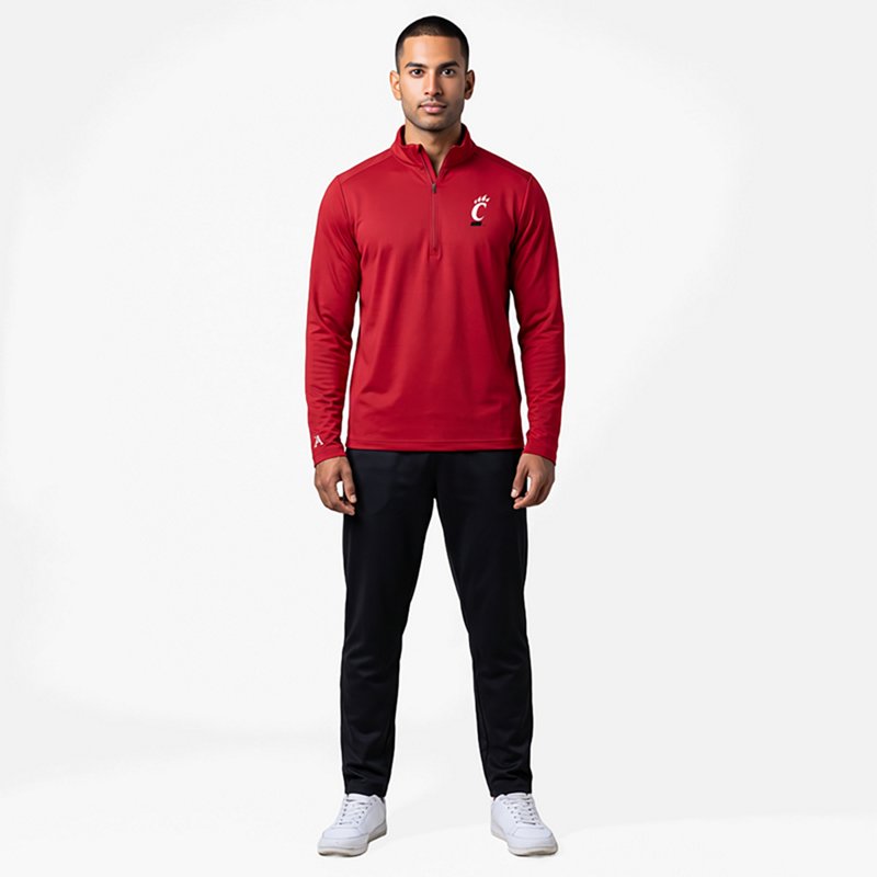 Antigua Men's Cincinnati Bearcats Dark Red Tribute 1/4 Zip Pullover, Medium
