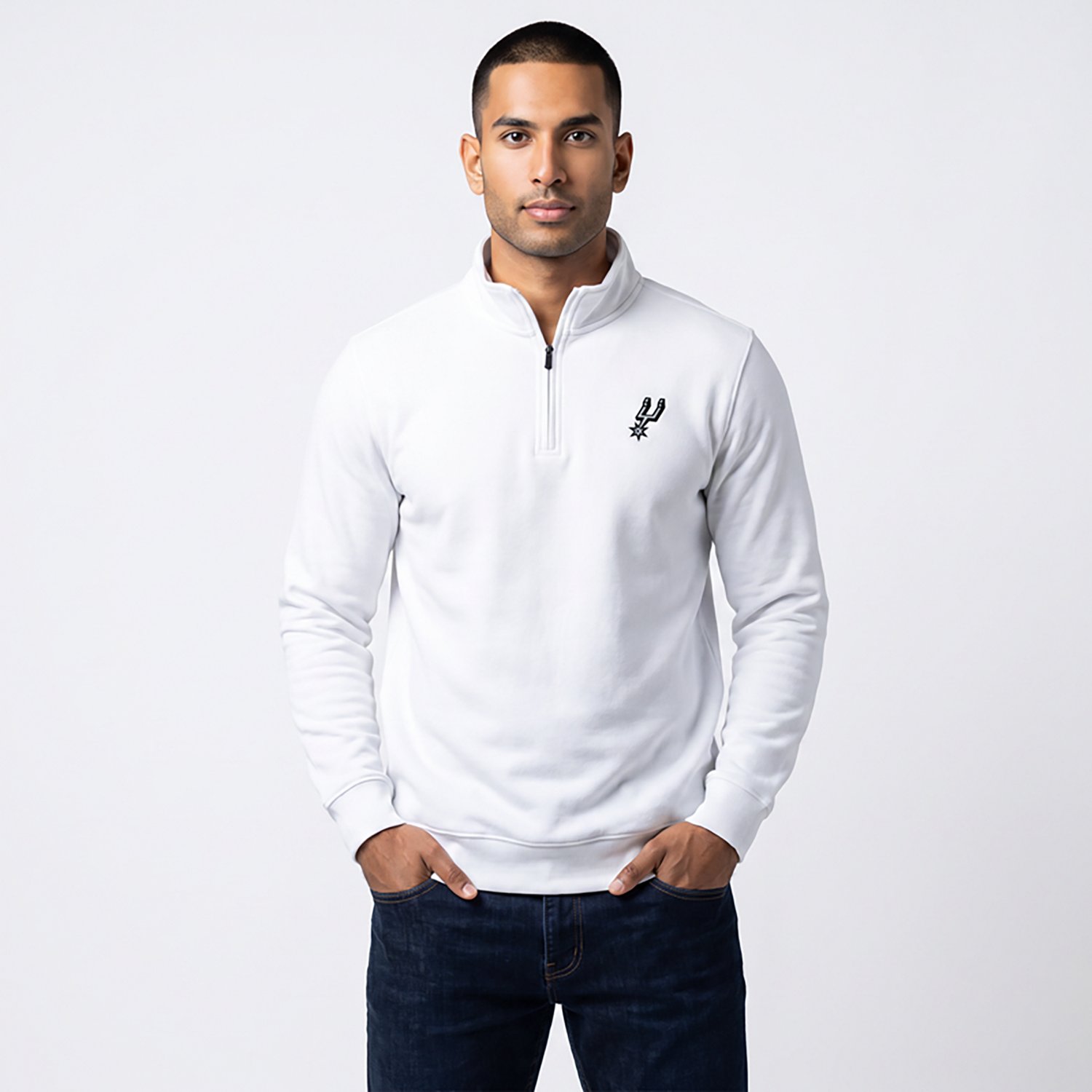 Antigua San Antonio Spurs Victory Quarter-Zip Mock Sweatshirt