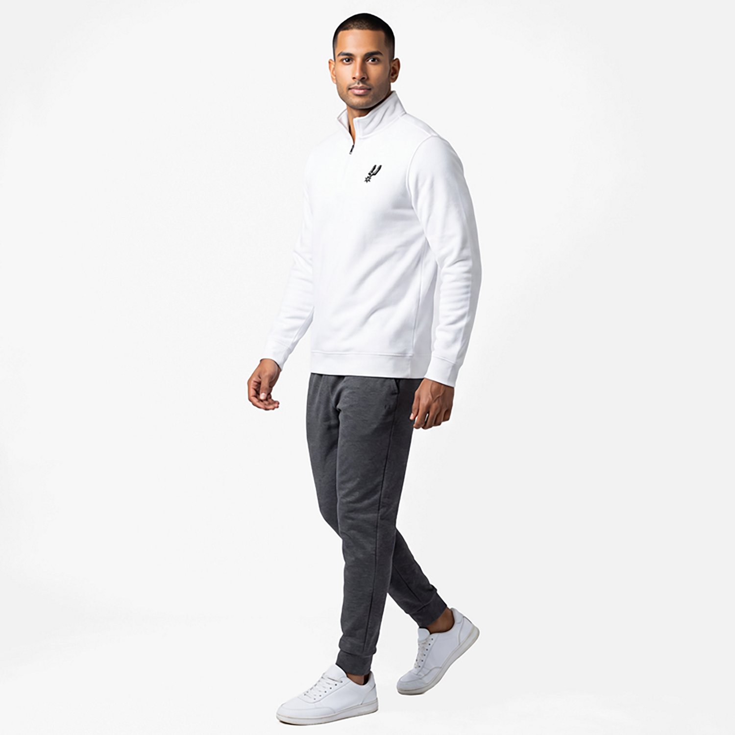 Antigua San Antonio Spurs Victory Quarter-Zip Mock Sweatshirt