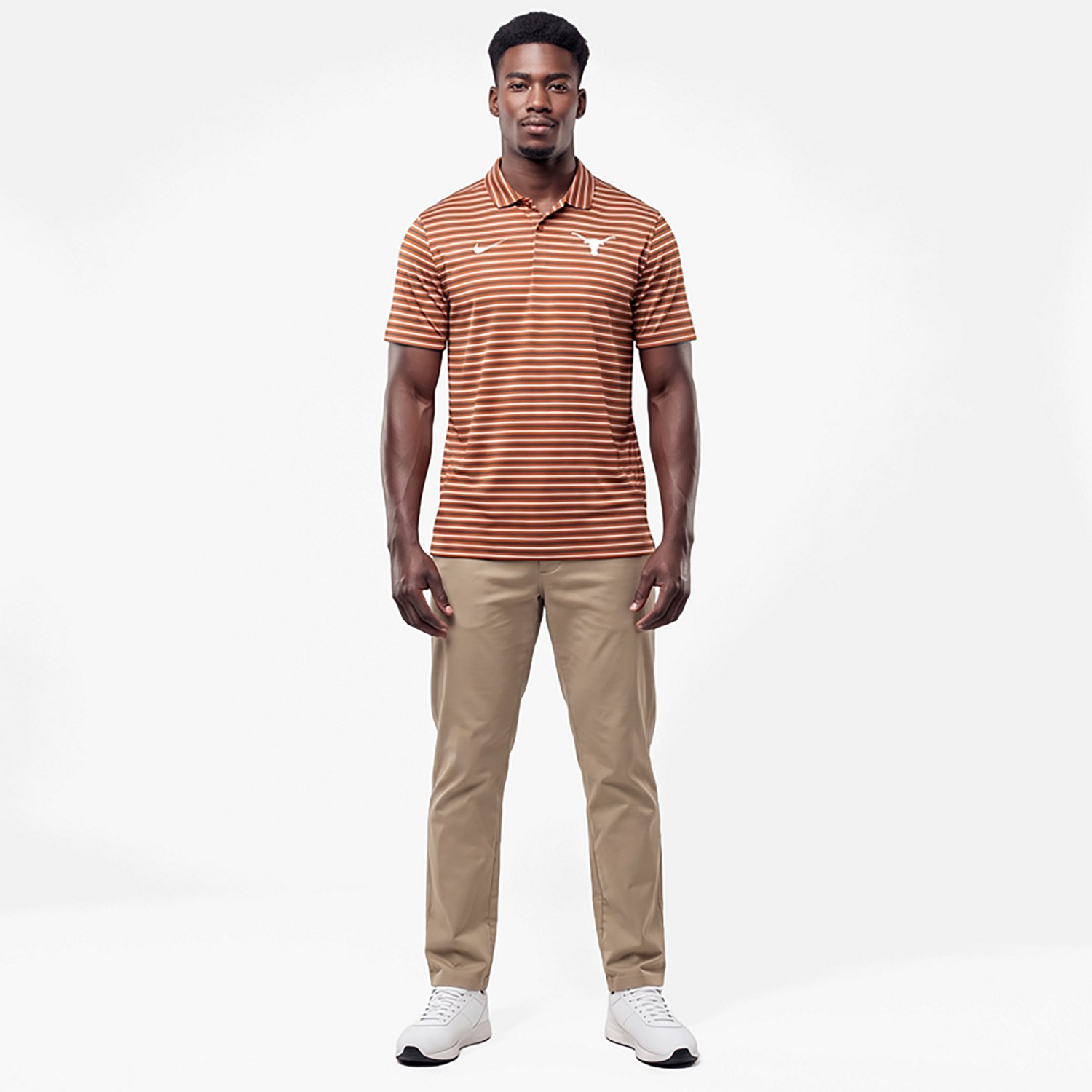 Nike Men's University of Texas Dri-FIT Stripe Tour Polo Shirt