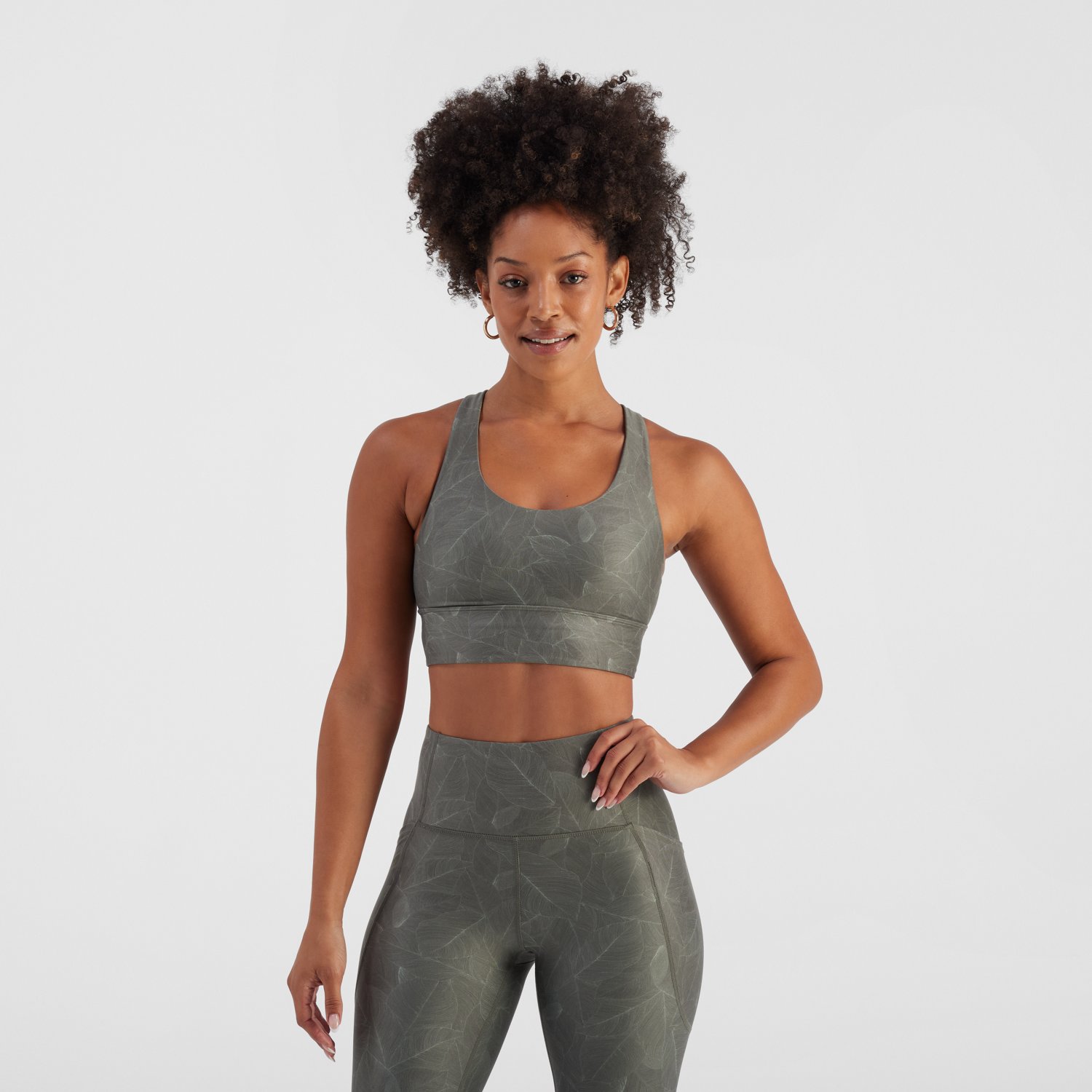 Freely Women's Haven Renew Deep Depths Delicate Leaves Sports Bra