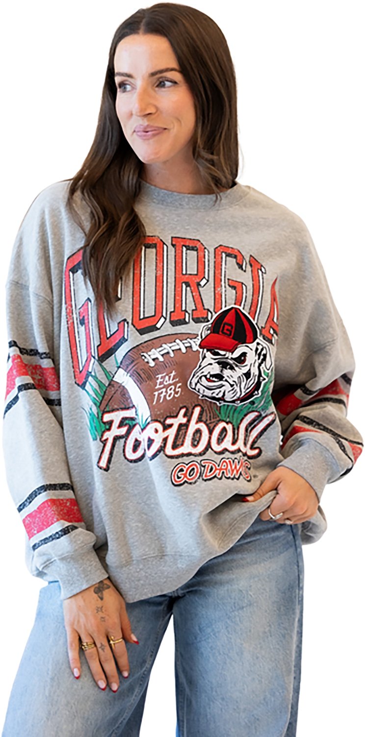 Gameday Social Women's University of Georgia Langford Multimedia Oversized Fleece Crew