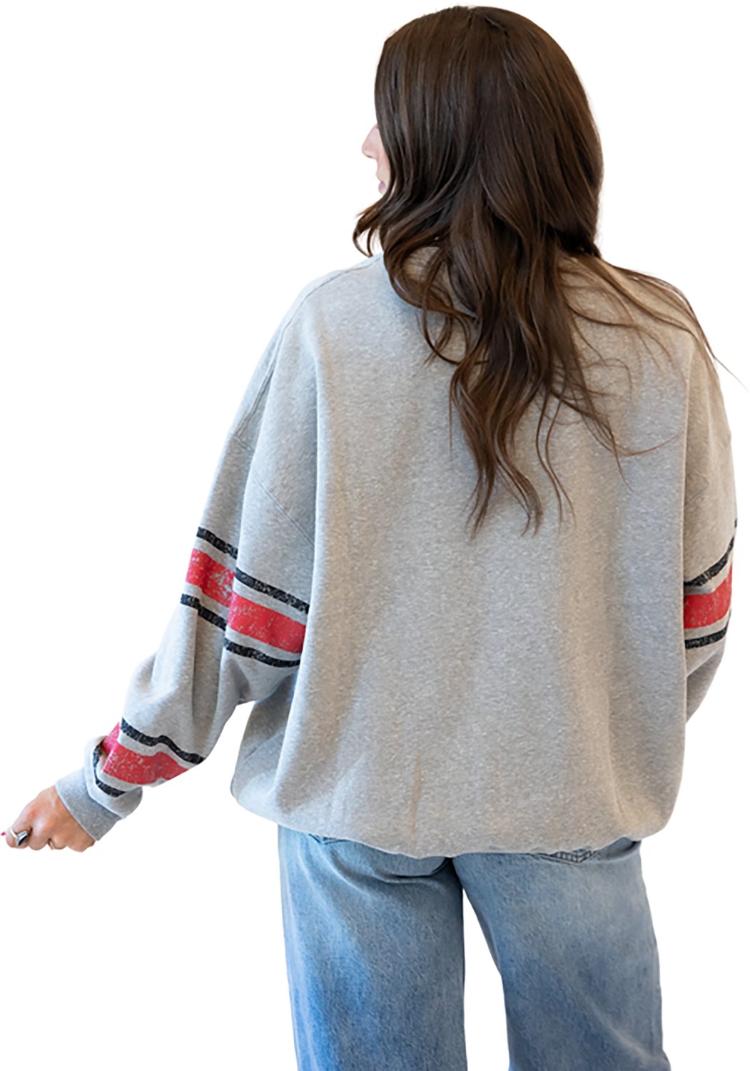 Gameday Social Women's University of Georgia Langford Multimedia Oversized Fleece Crew - view number 2