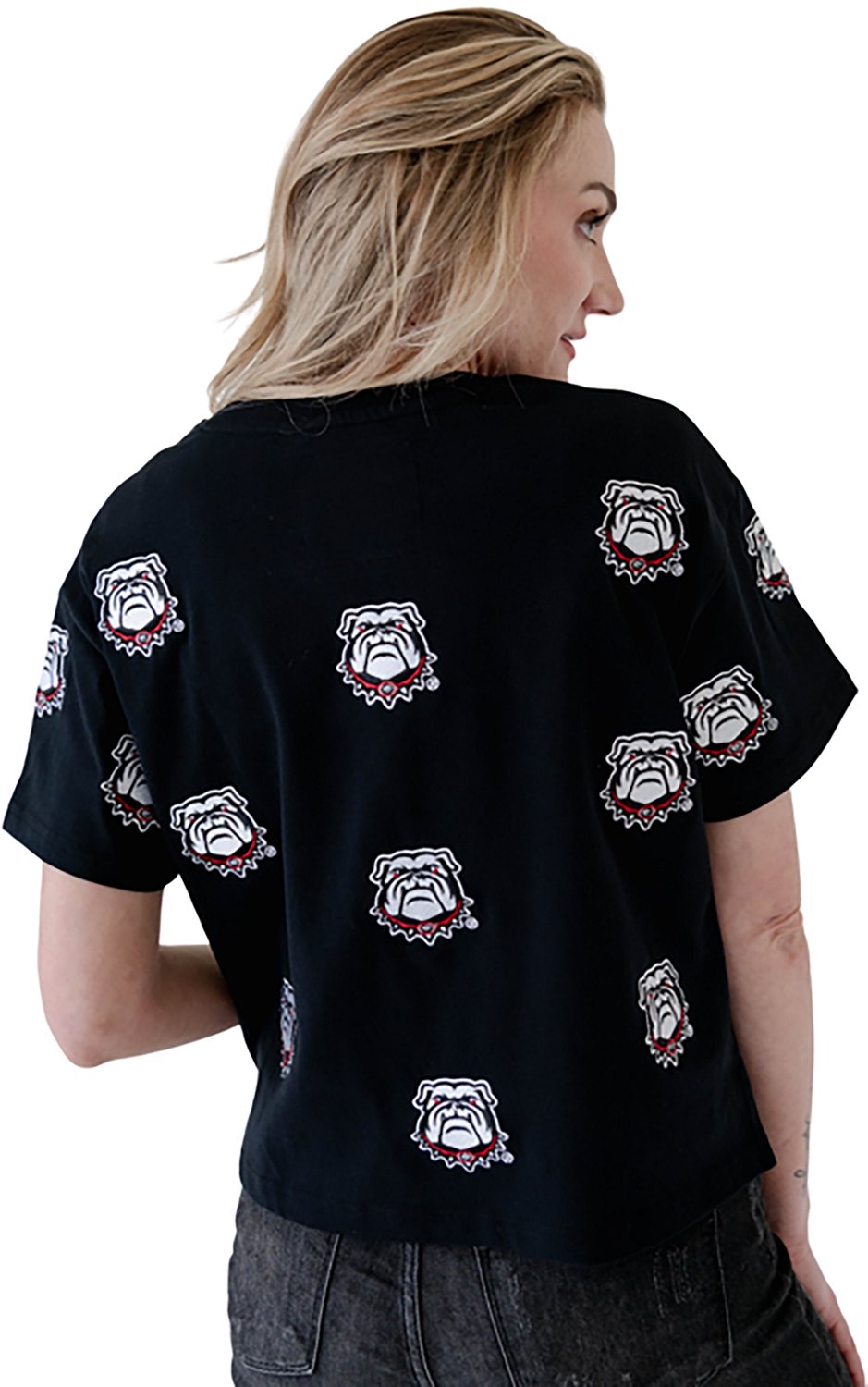 Gameday Social Women's University of Georgia Ritter Repeat Crop Graphic T-shirt - view number 2