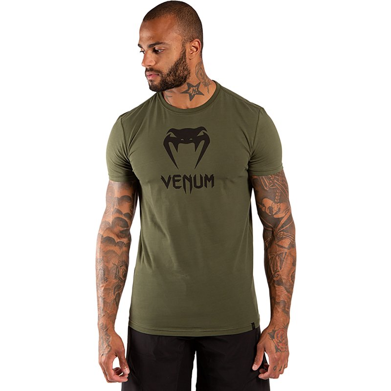 Venum Classic T-Shirt, Men's, Medium, Khaki/Black