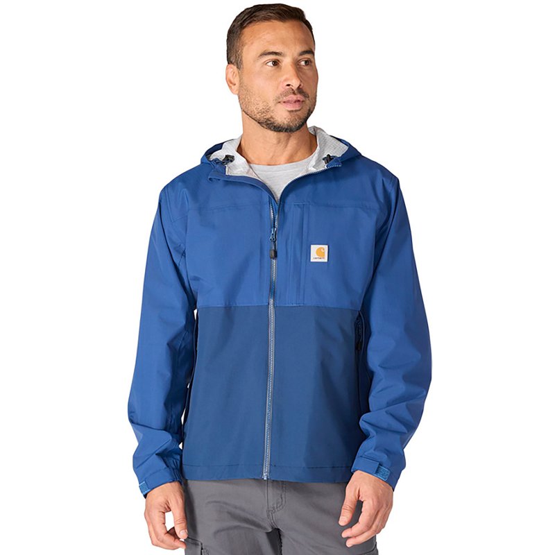 Carhartt Storm Defender Relaxed-Fit Lightweight Packable Waterproof Jacket - Deep Ocean/Dark Deep Ocean
