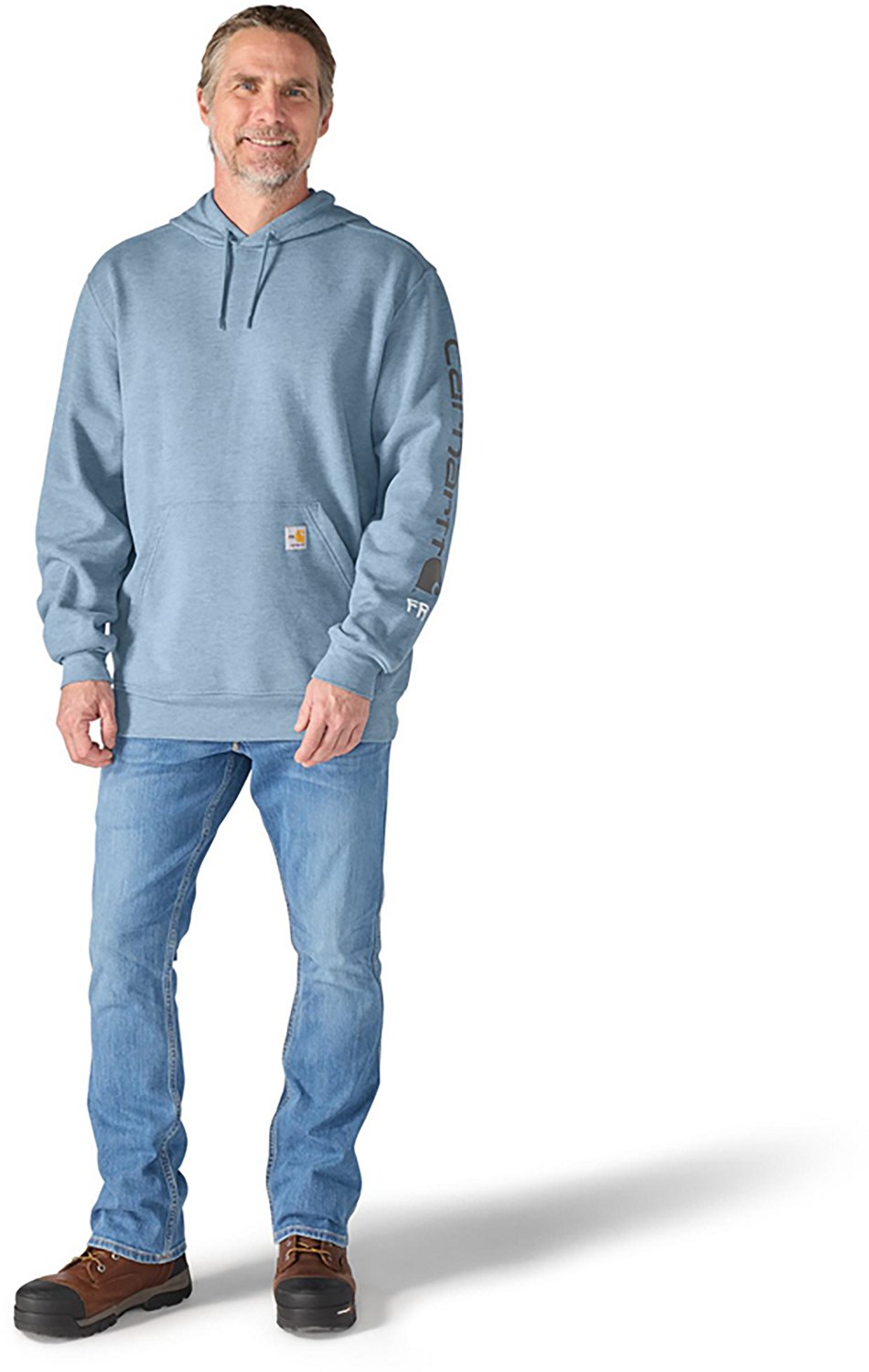 Carhartt Men's Fire-Resistant Force Logo Sleeve Graphic Sweatshirt                                                               - view number 4