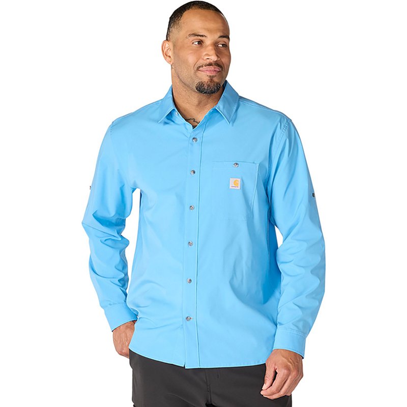 Carhartt Men's Force Sun Defender Woven Relaxed Ls Shirt | Blue | Small