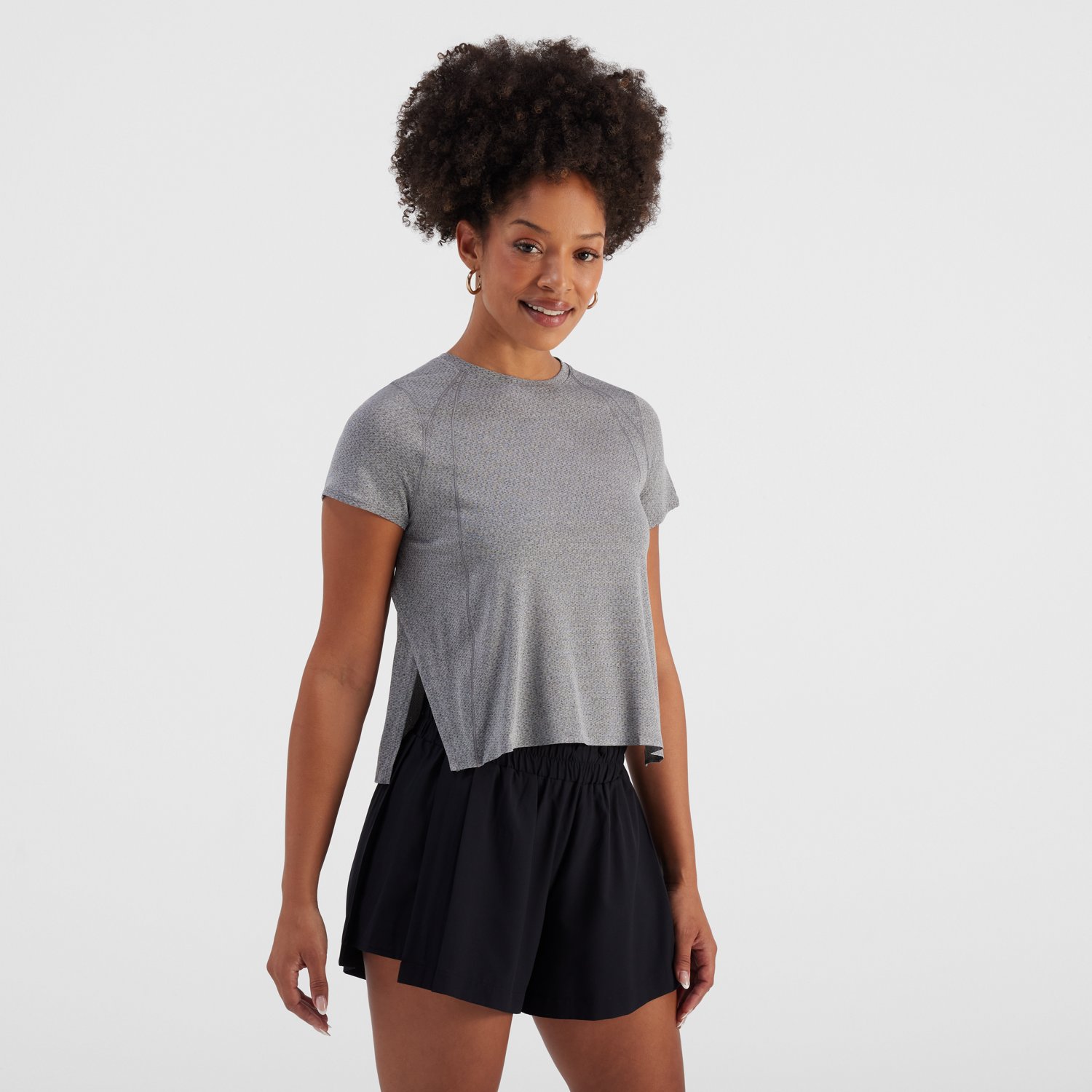 Freely Women's Run Air Flow Texture Short Sleeve T-shirt
